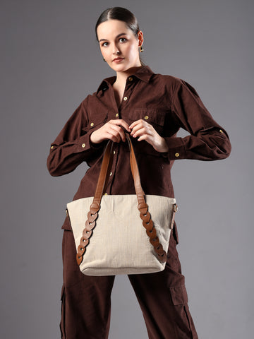 ENSAC Women Beige Handbag