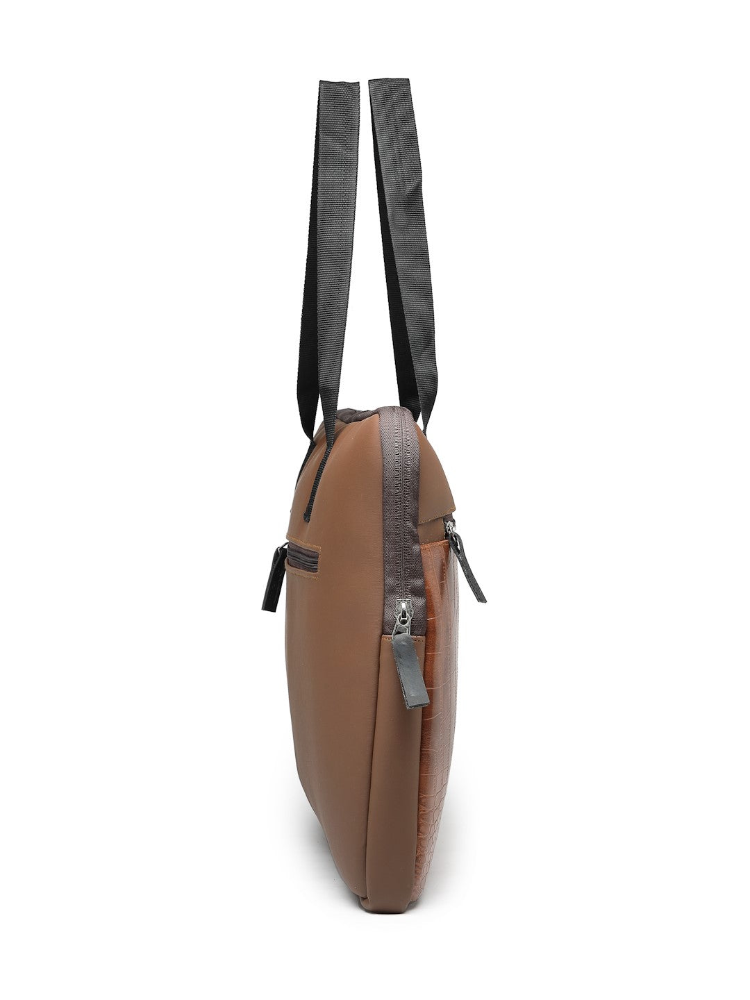Ensac Brown Crocodile Sleeve Laptop Bag | Stylish Office & Travel Bag