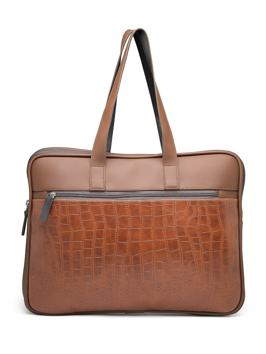Ensac Brown Crocodile Sleeve Laptop Bag | Stylish Office & Travel Bag