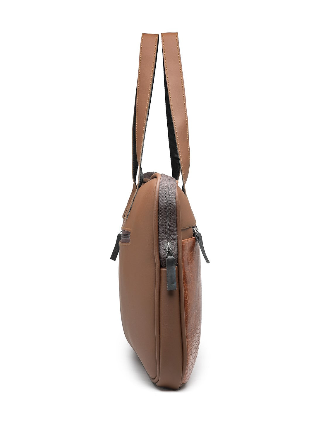 Ensac Brown Crocodile Sleeve Laptop Bag | Stylish Office & Travel Bag