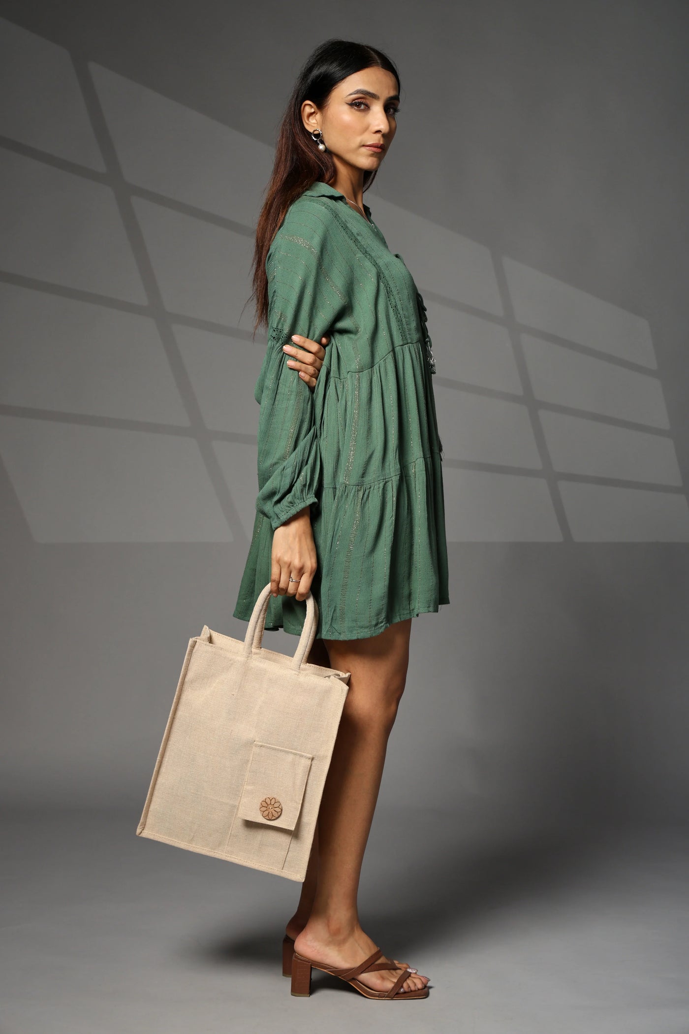 ENSAC Men & Women Beige Handbag