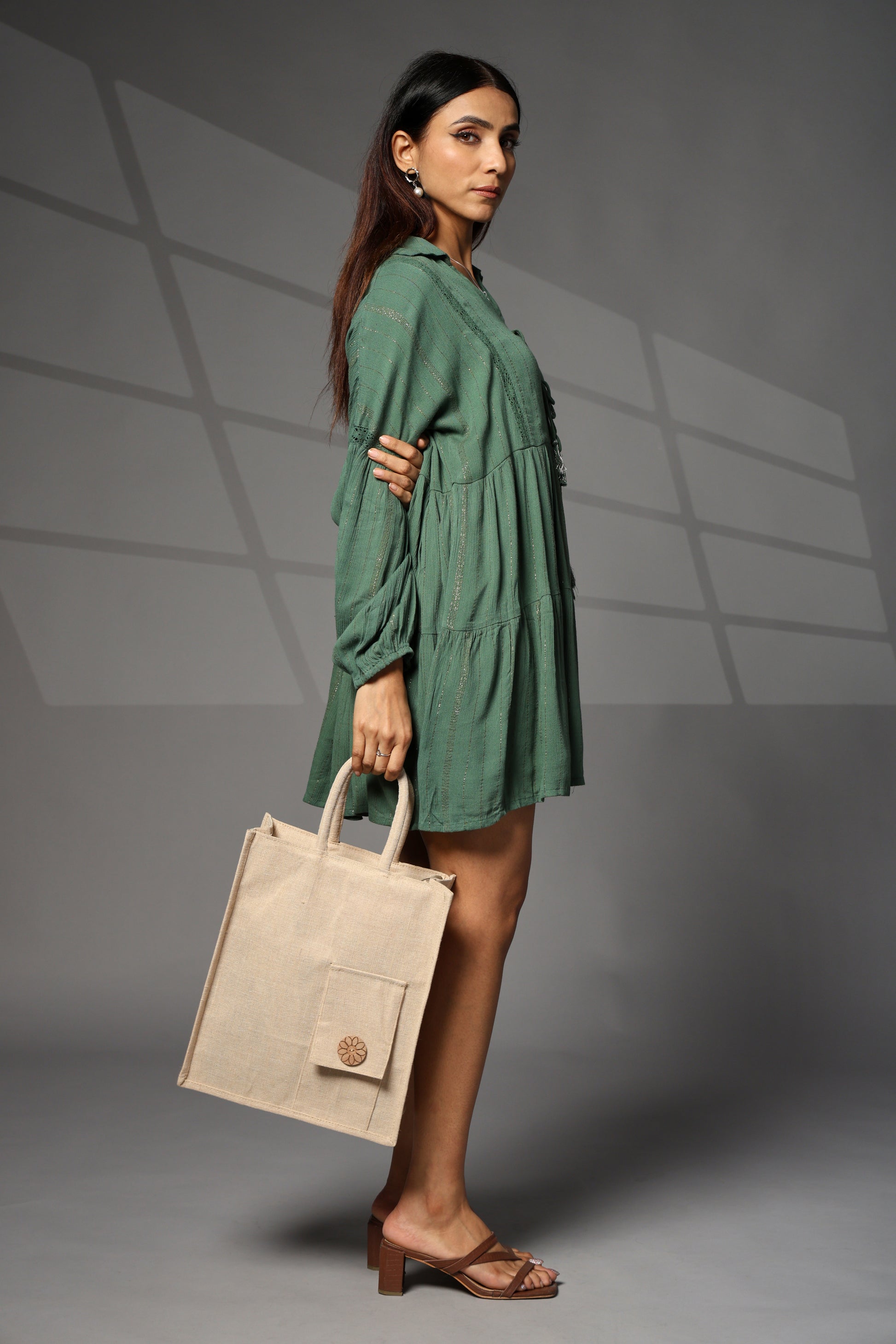 ENSAC Men & Women Beige Handbag