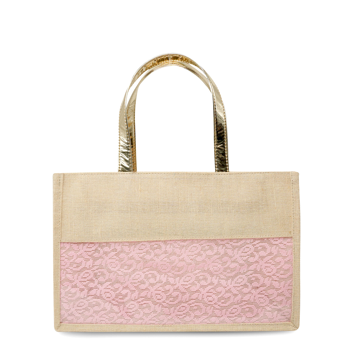 Ensac Eco-Friendly Women Handbag | Premium Jute Tote Bag with Stylish Lace Design