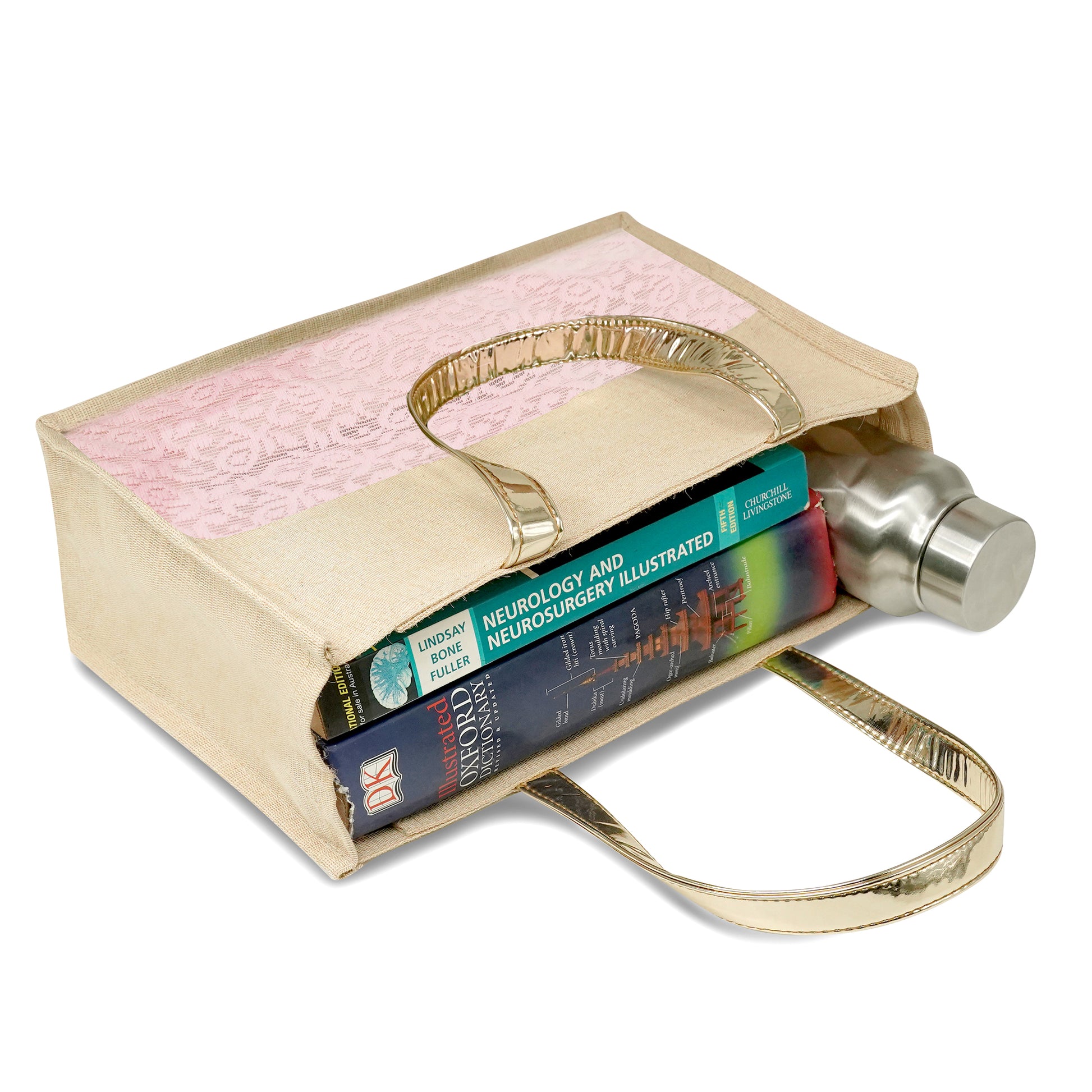 Ensac Eco-Friendly Women Handbag | Premium Jute Tote Bag with Stylish Lace Design