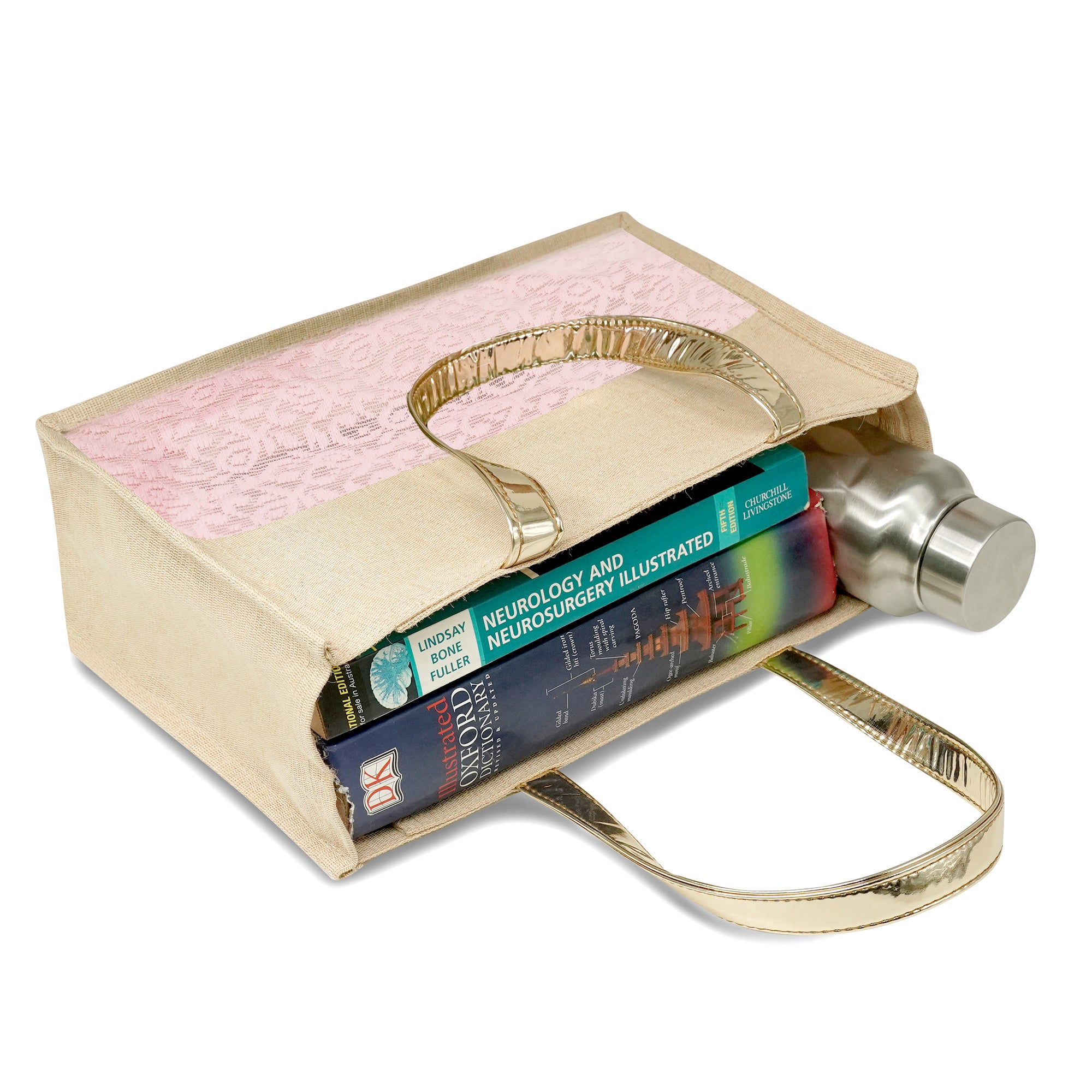 Ensac Eco-Friendly Women Handbag | Premium Jute Tote Bag with Stylish Lace Design