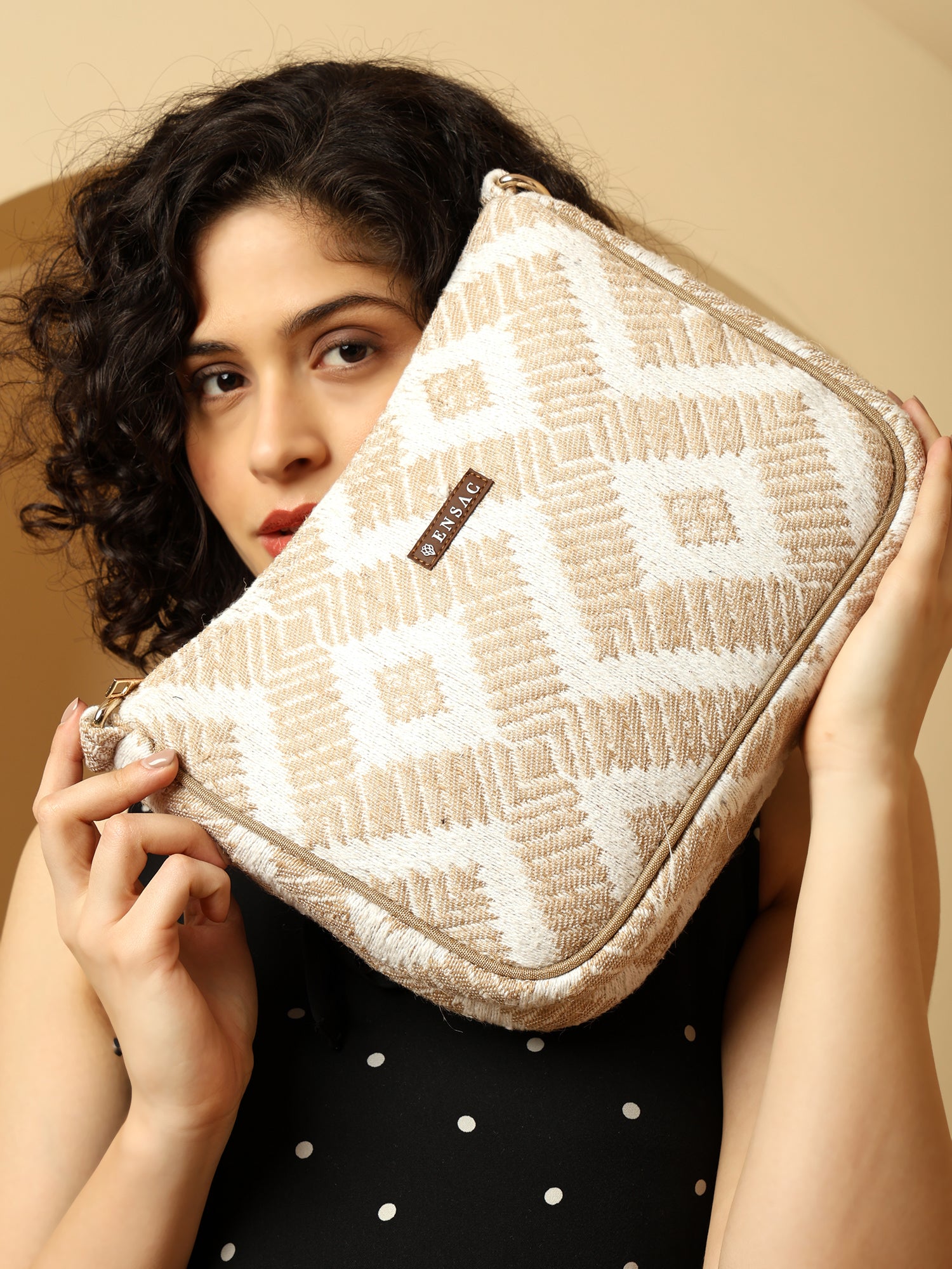 Handcrafted Woven Sling Bag with Tassel Strap
