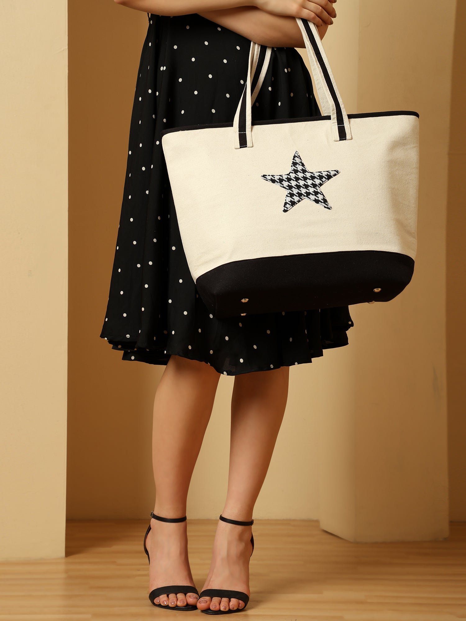 Black Star Canvas Tote Bag
