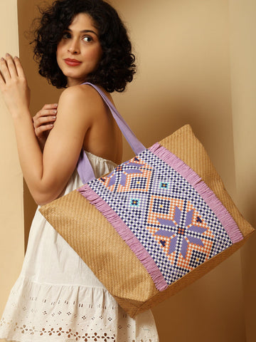 Ensac Square Paper Straw Beach Tote Bag | Eco-Friendly Handbag for Women