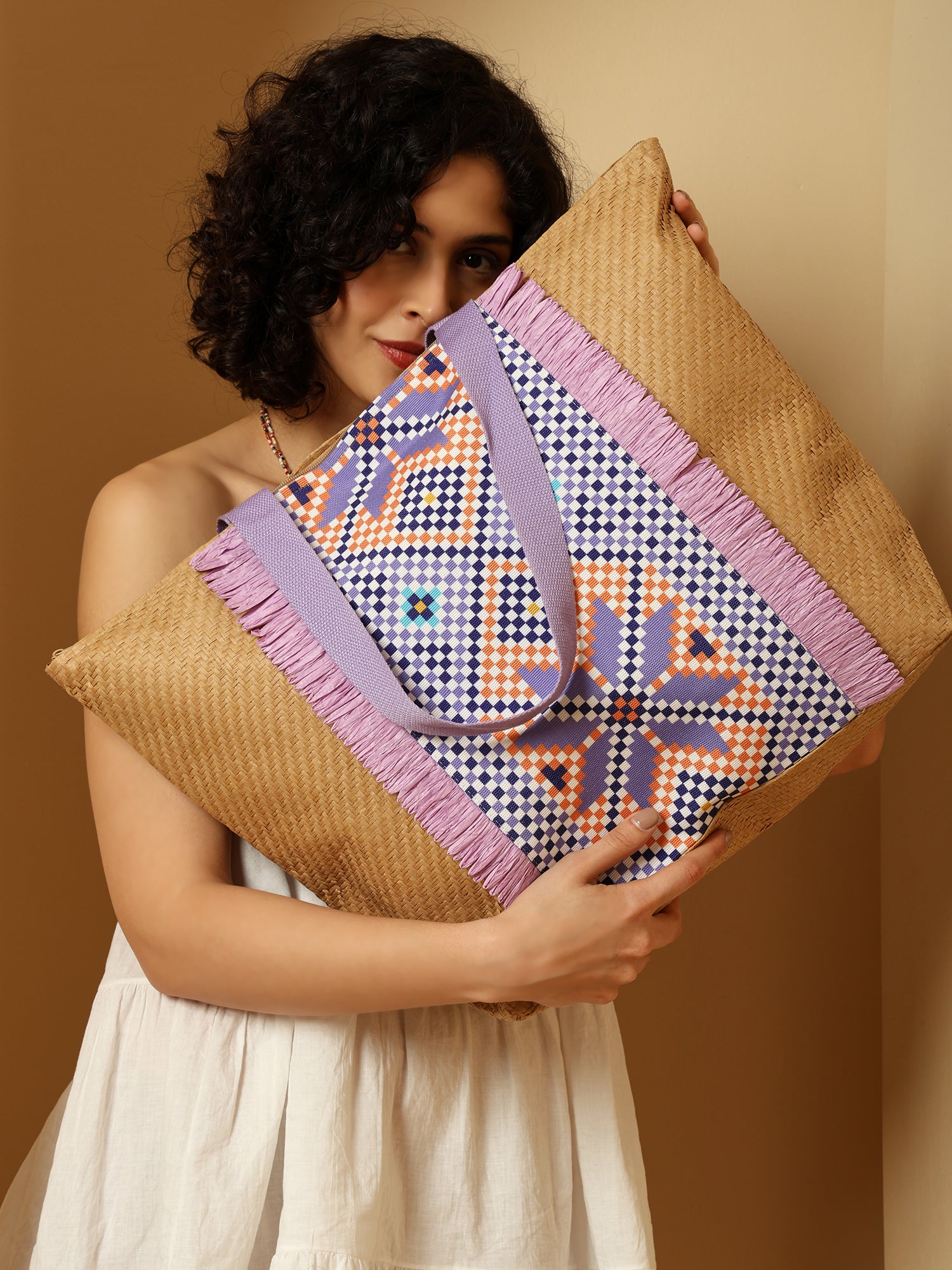 Ensac Square Paper Straw Beach Tote Bag | Eco-Friendly Handbag for Women