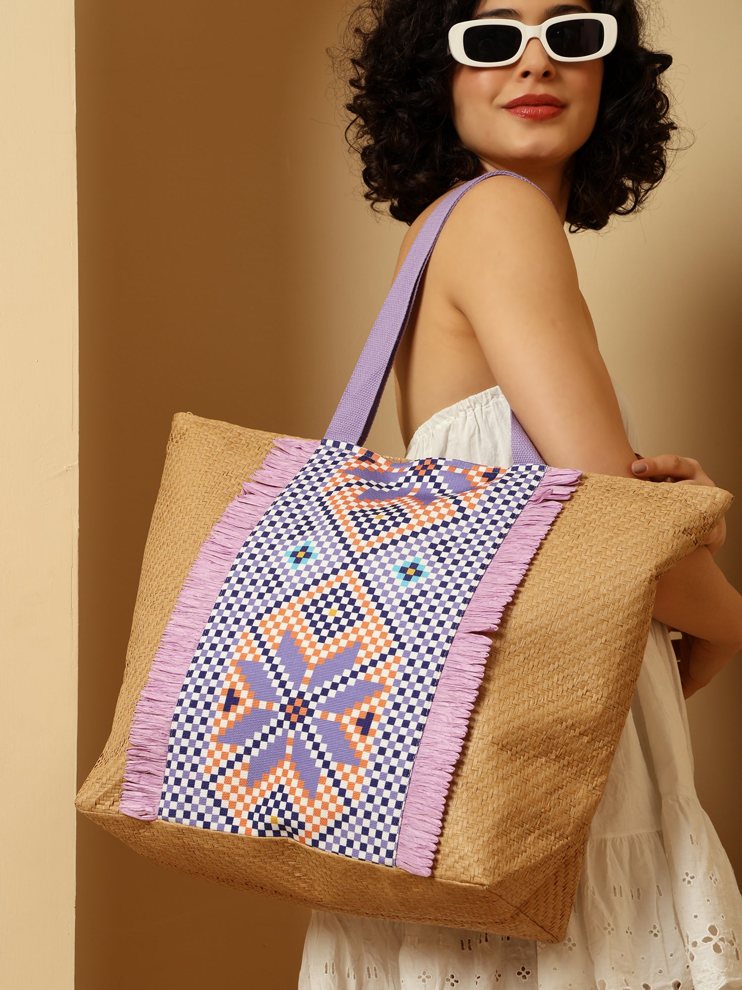 Ensac Square Paper Straw Beach Tote Bag | Eco-Friendly Handbag for Women