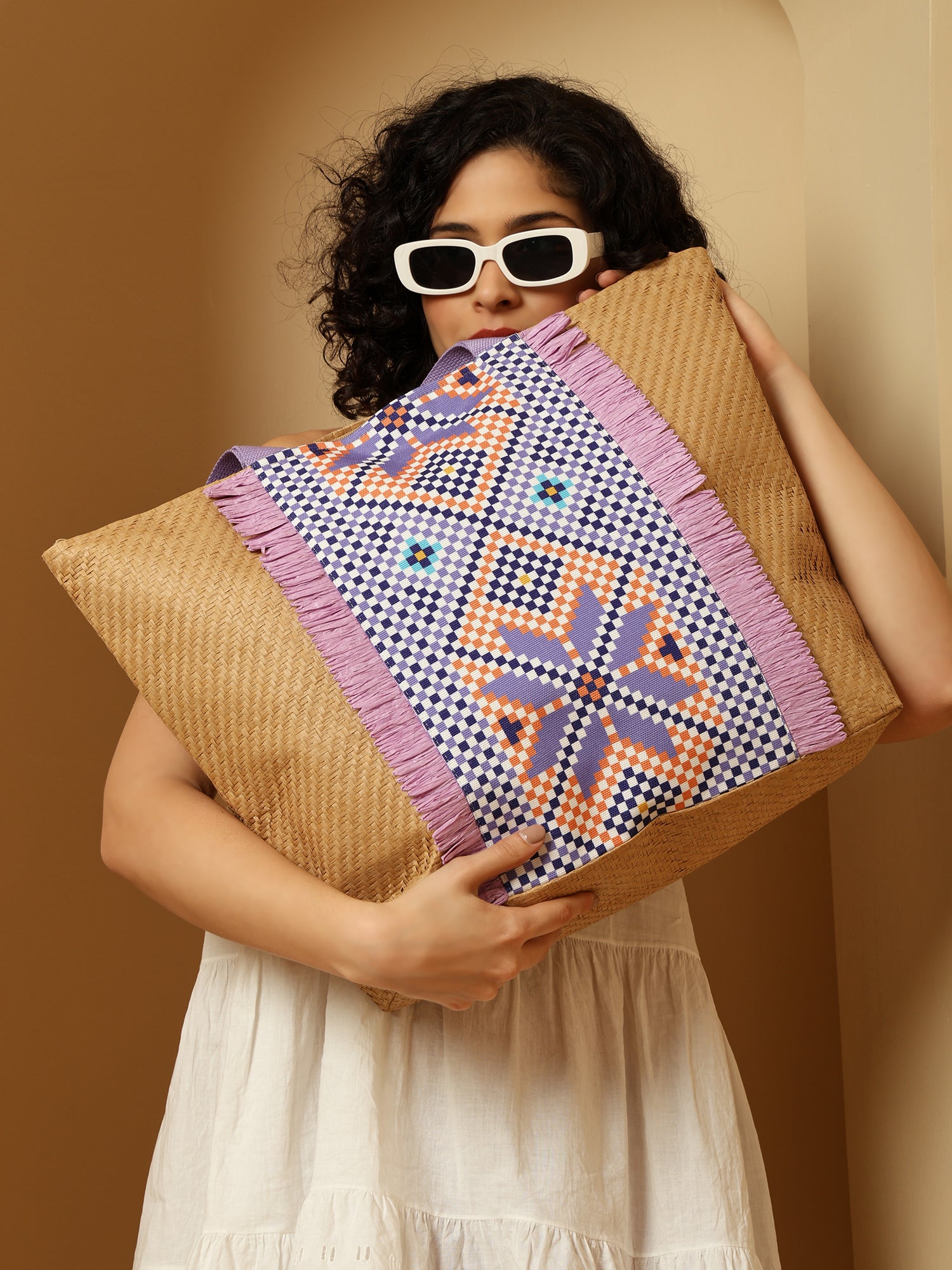 Ensac Square Paper Straw Beach Tote Bag | Eco-Friendly Handbag for Women