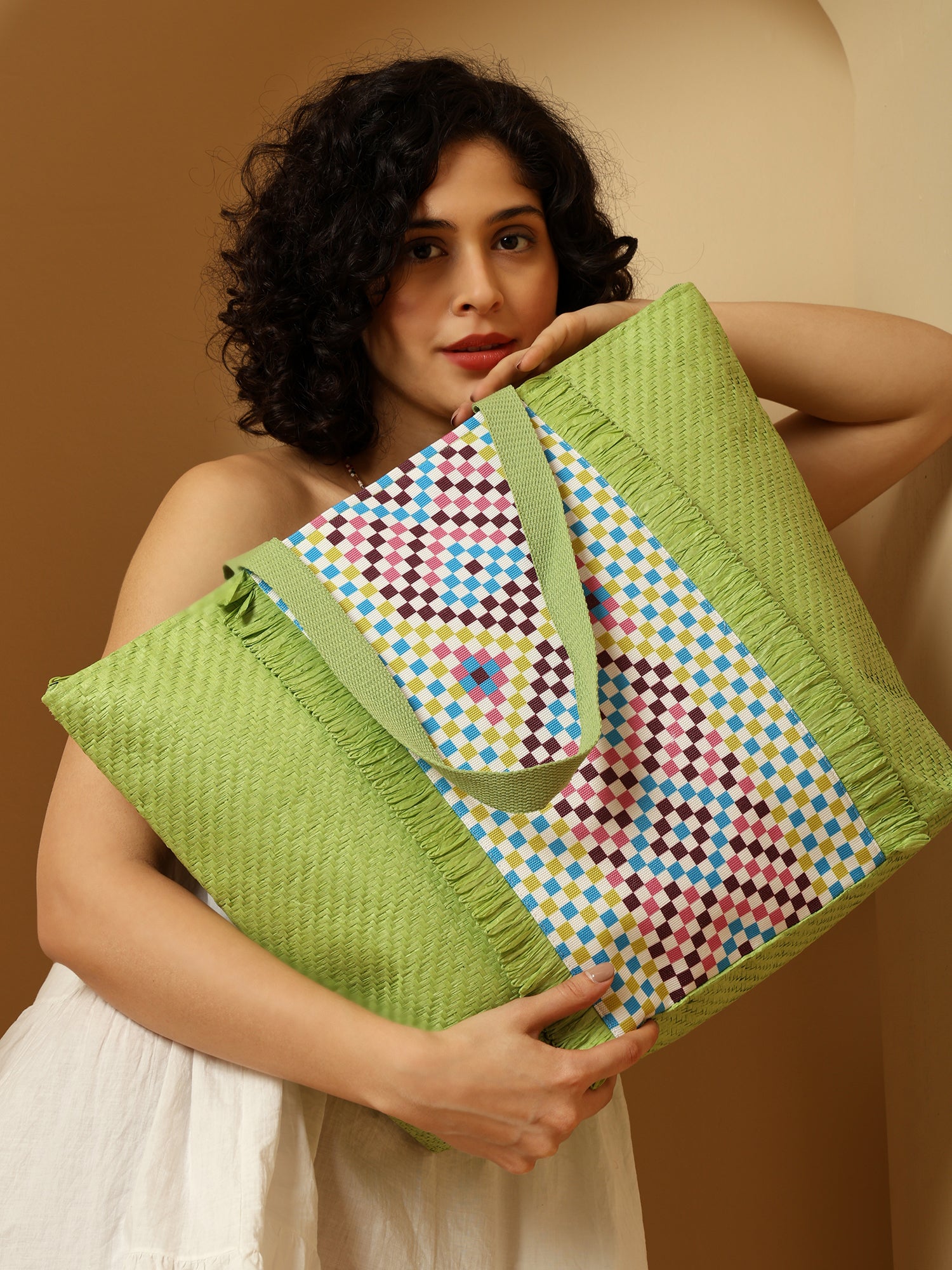 Ensac Square Paper Straw Beach Tote Bag | Eco-Friendly Handbag for Women