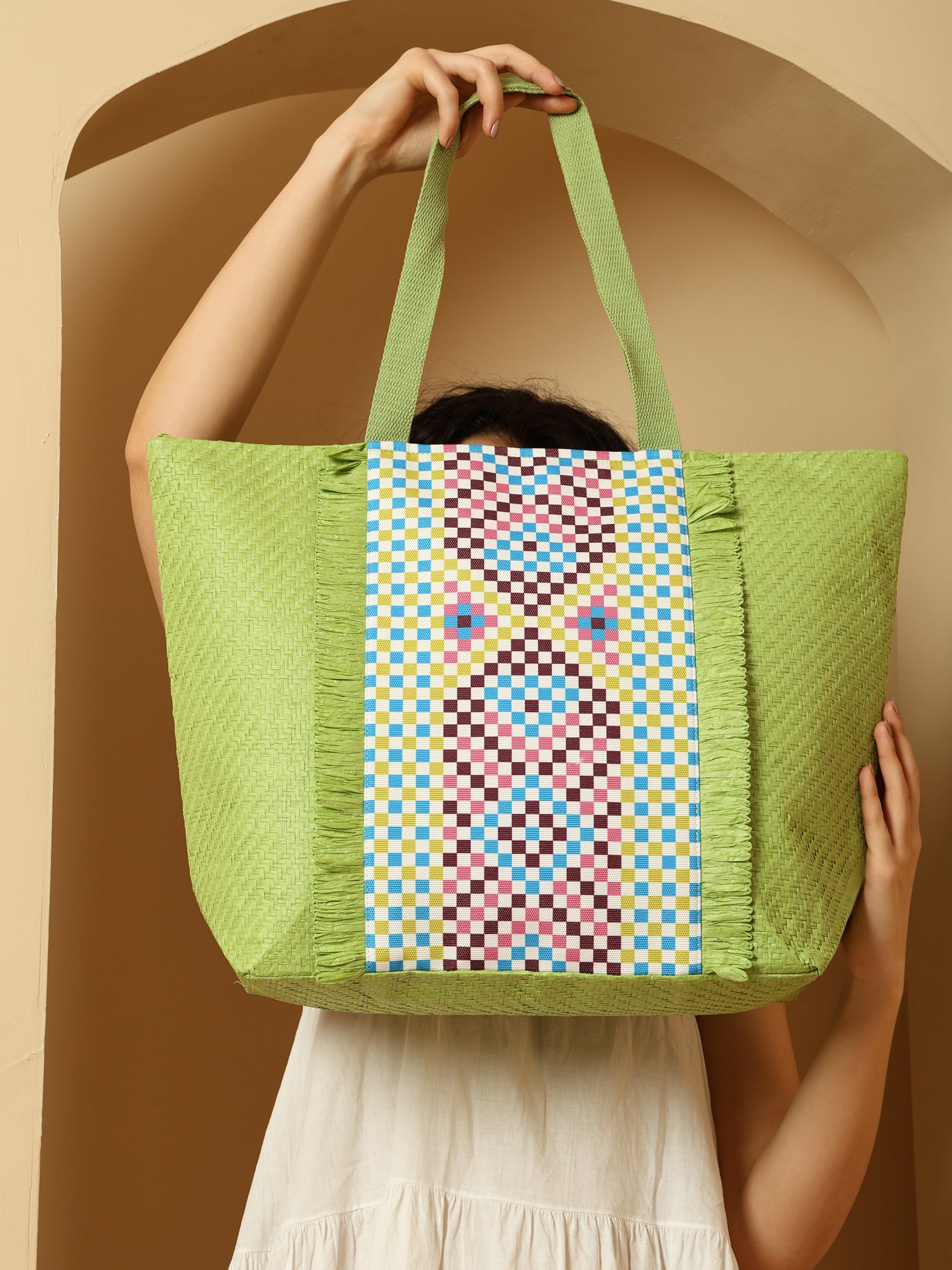 Ensac Square Paper Straw Beach Tote Bag | Eco-Friendly Handbag for Women
