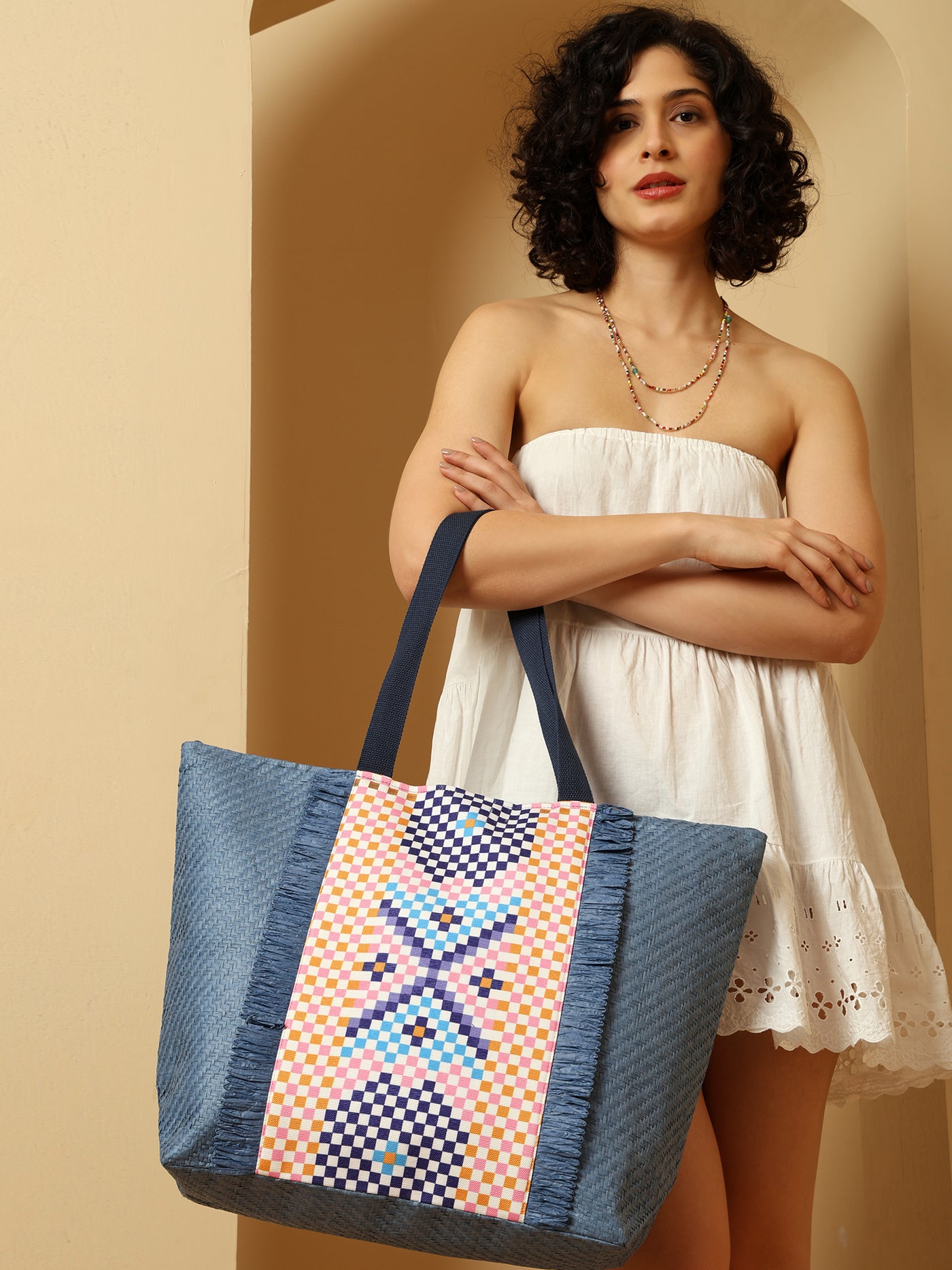 Ensac Square Paper Straw Beach Tote Bag | Eco-Friendly Handbag for Women