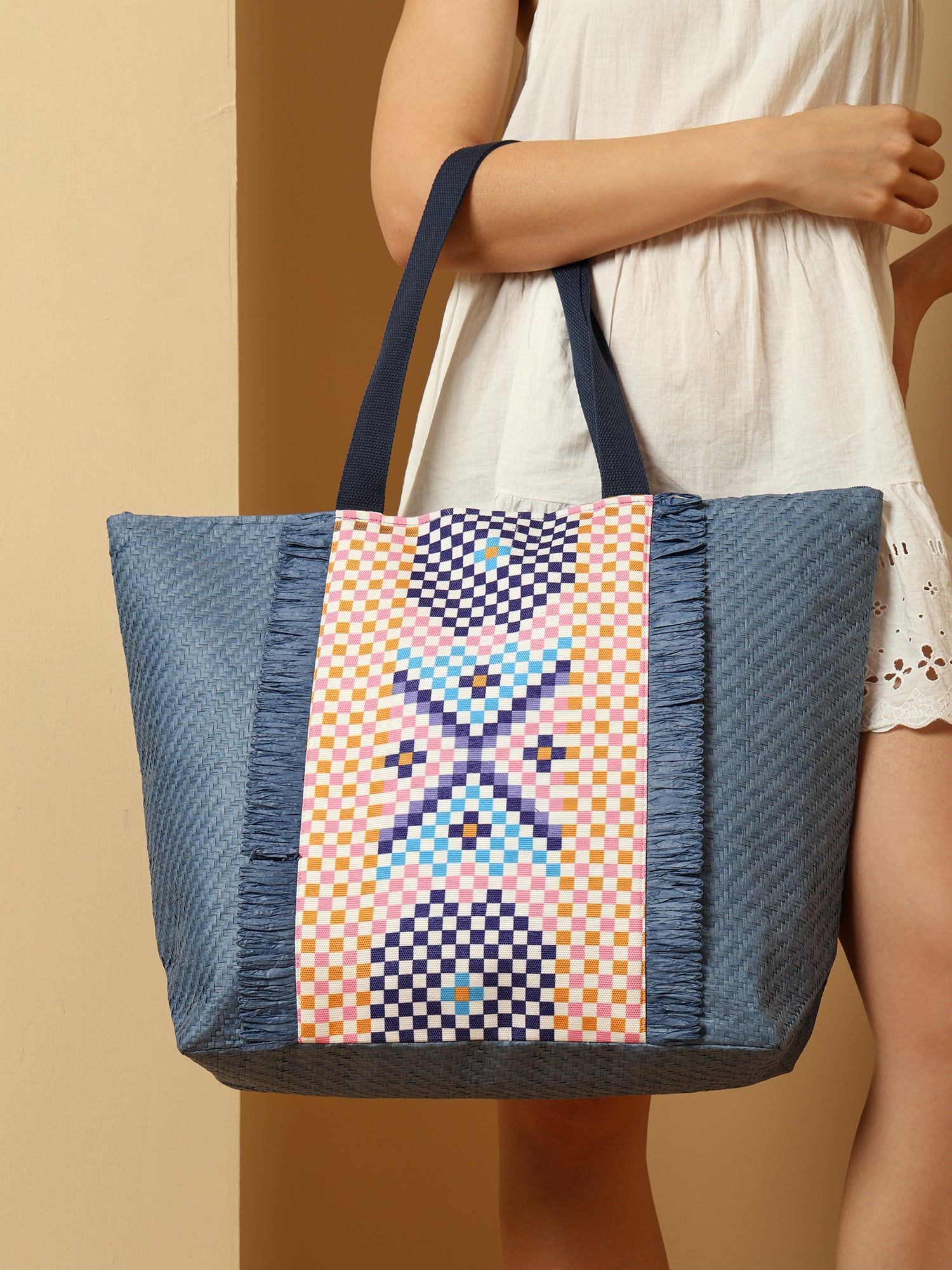 Ensac Square Paper Straw Beach Tote Bag | Eco-Friendly Handbag for Women
