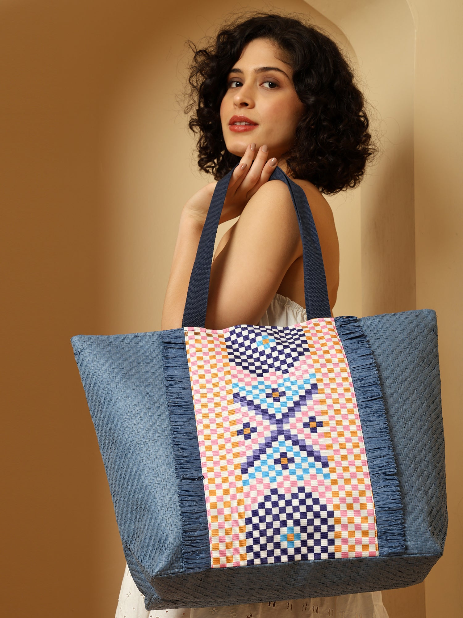 Ensac Square Paper Straw Beach Tote Bag | Eco-Friendly Handbag for Women