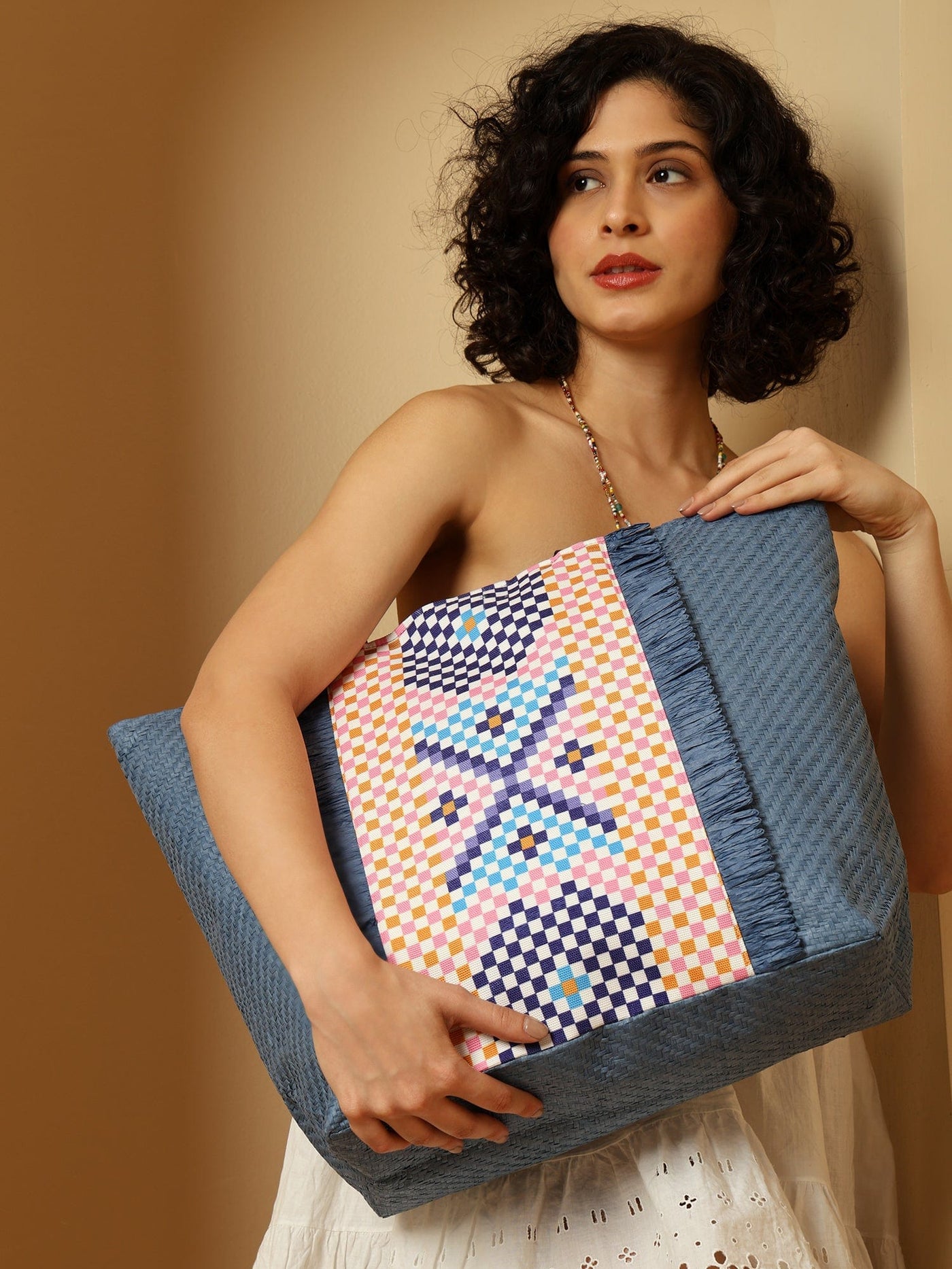 Ensac Square Paper Straw Beach Tote Bag | Eco-Friendly Handbag for Women