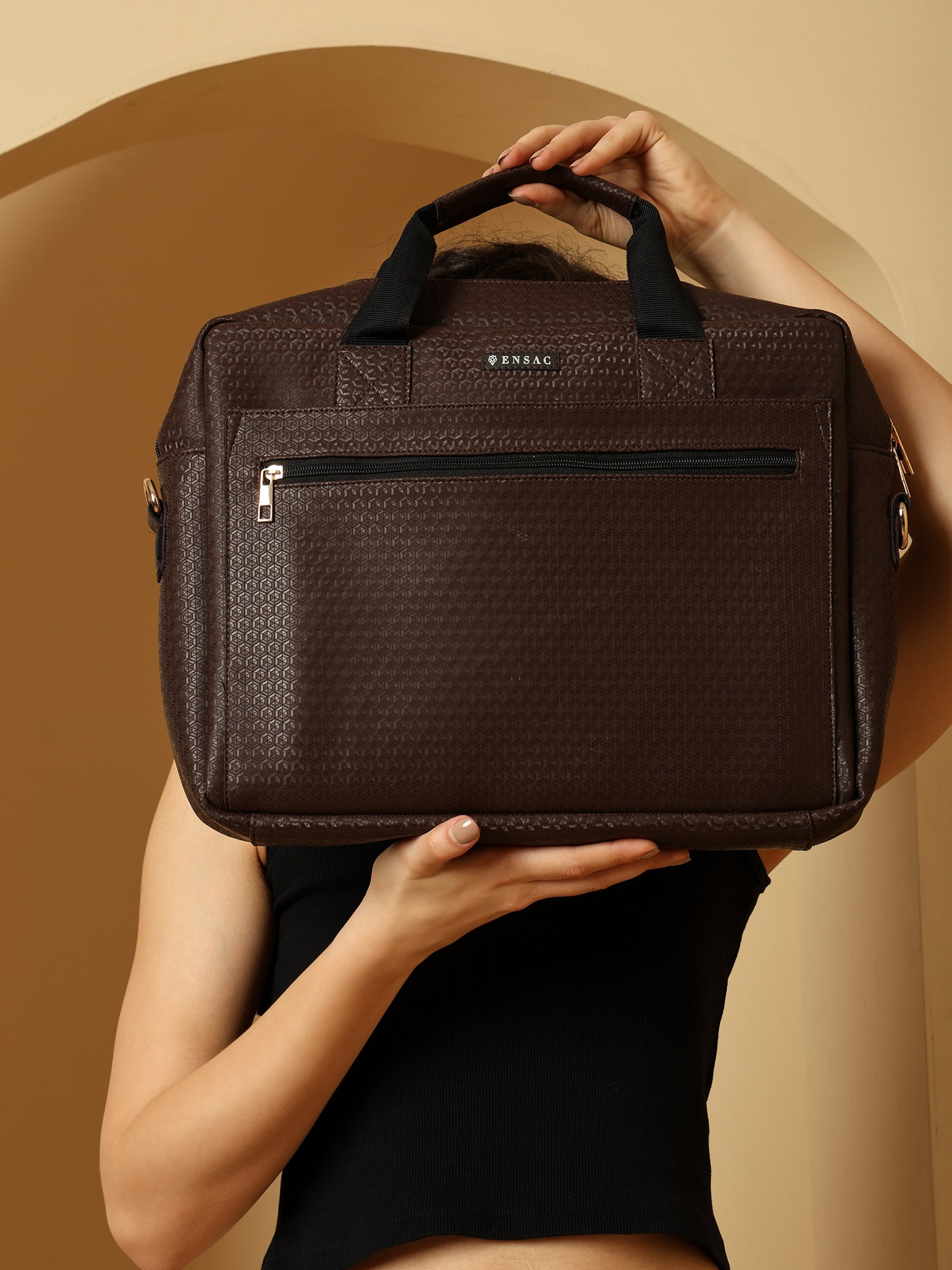 Stylish Brown Laptop Bag & Tote for Women - Elegant & Functional
