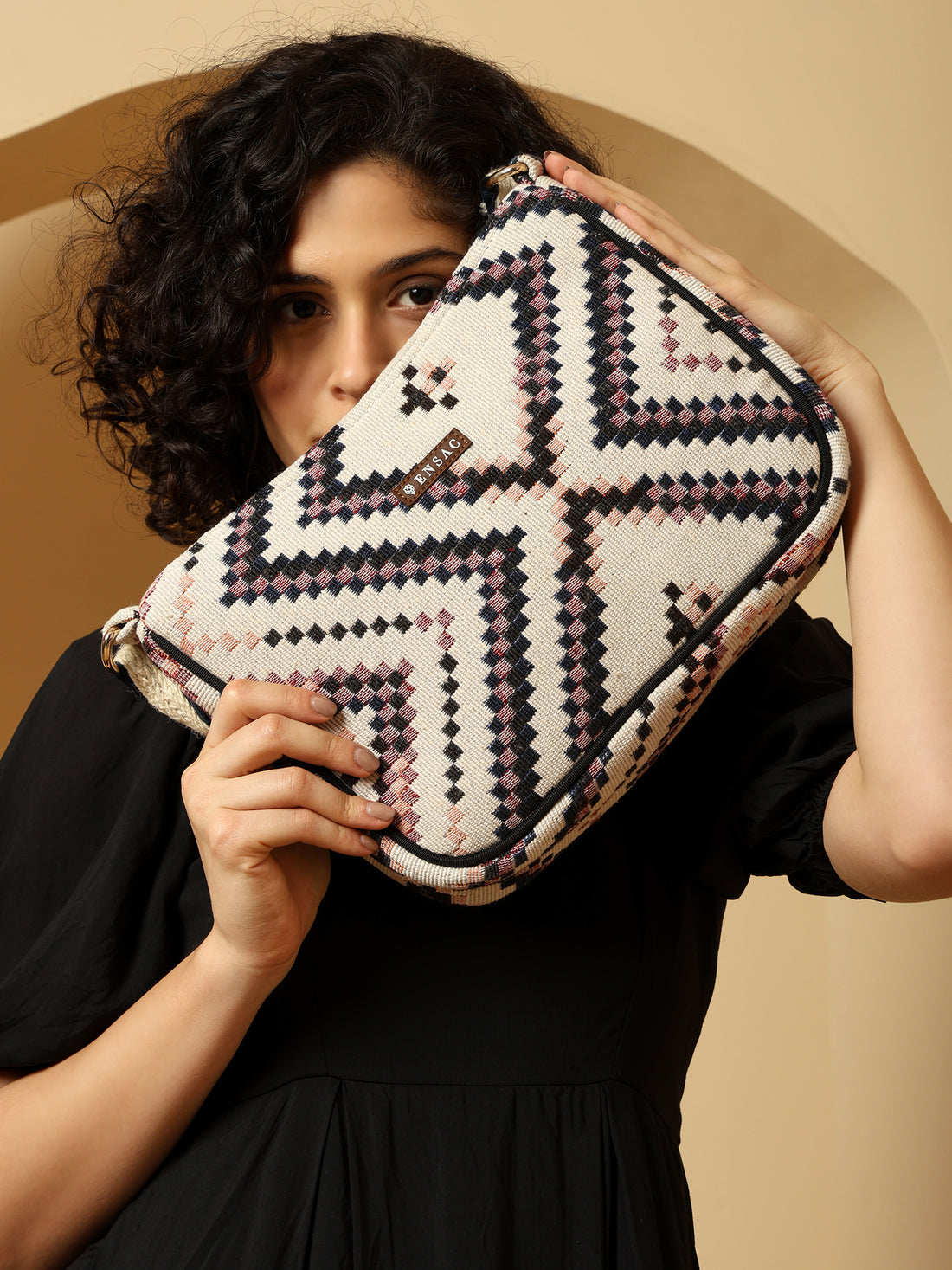 Crazybox Multicolored Geometric Pattern Sling Bag