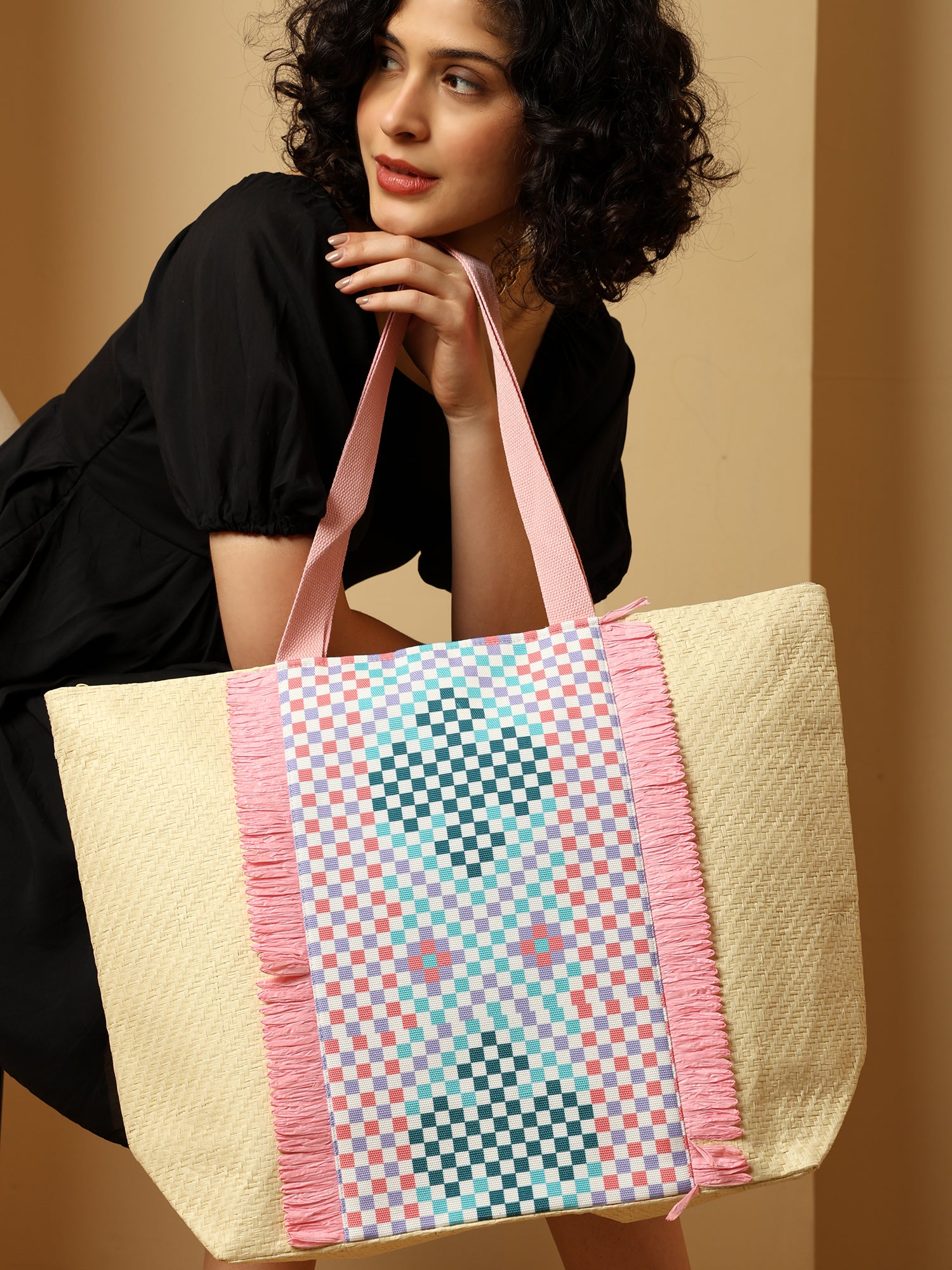 Ensac Square Paper Straw Beach Tote Bag | Eco-Friendly Handbag for Women
