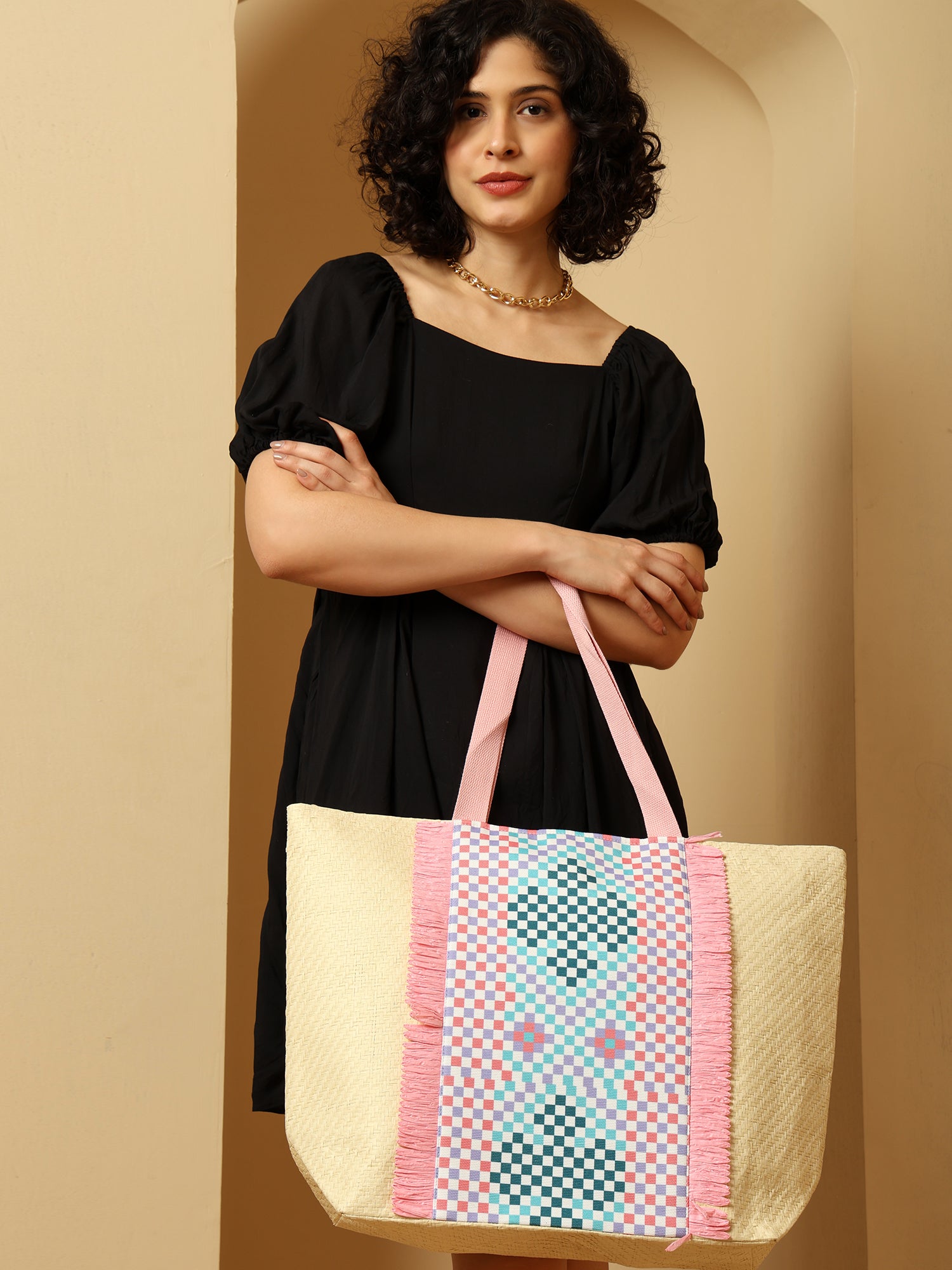 Ensac Square Paper Straw Beach Tote Bag | Eco-Friendly Handbag for Women