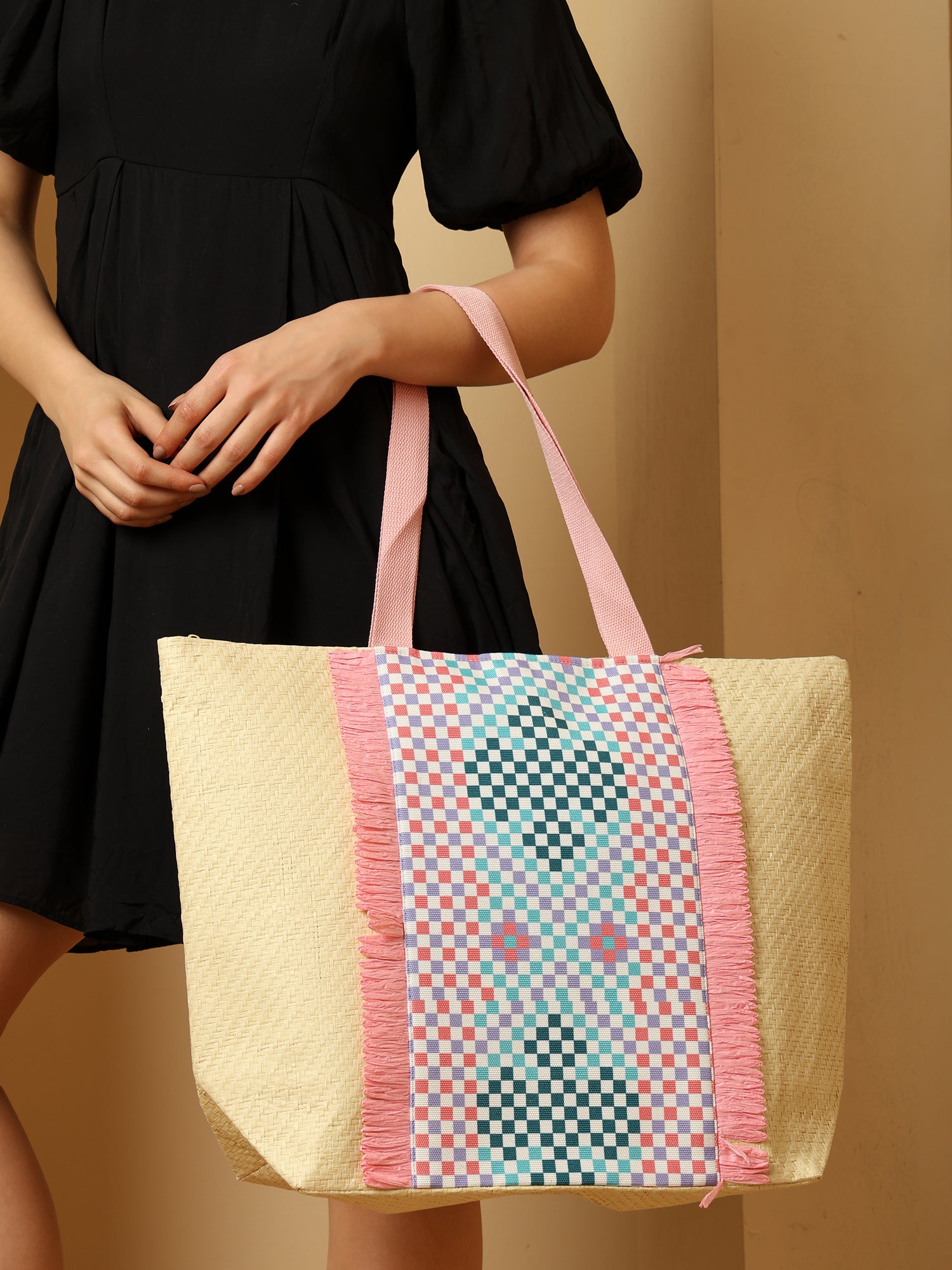 Ensac Square Paper Straw Beach Tote Bag | Eco-Friendly Handbag for Women