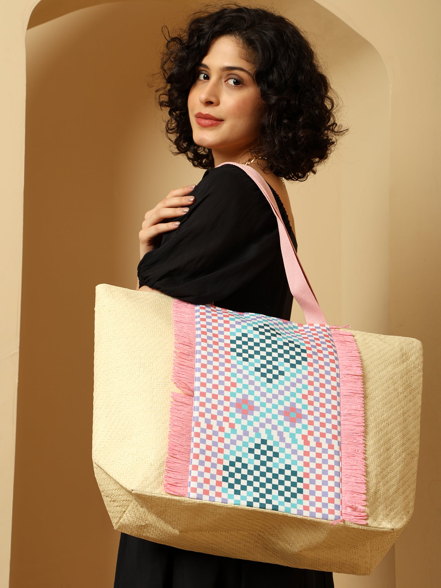 Ensac Square Paper Straw Beach Tote Bag | Eco-Friendly Handbag for Women