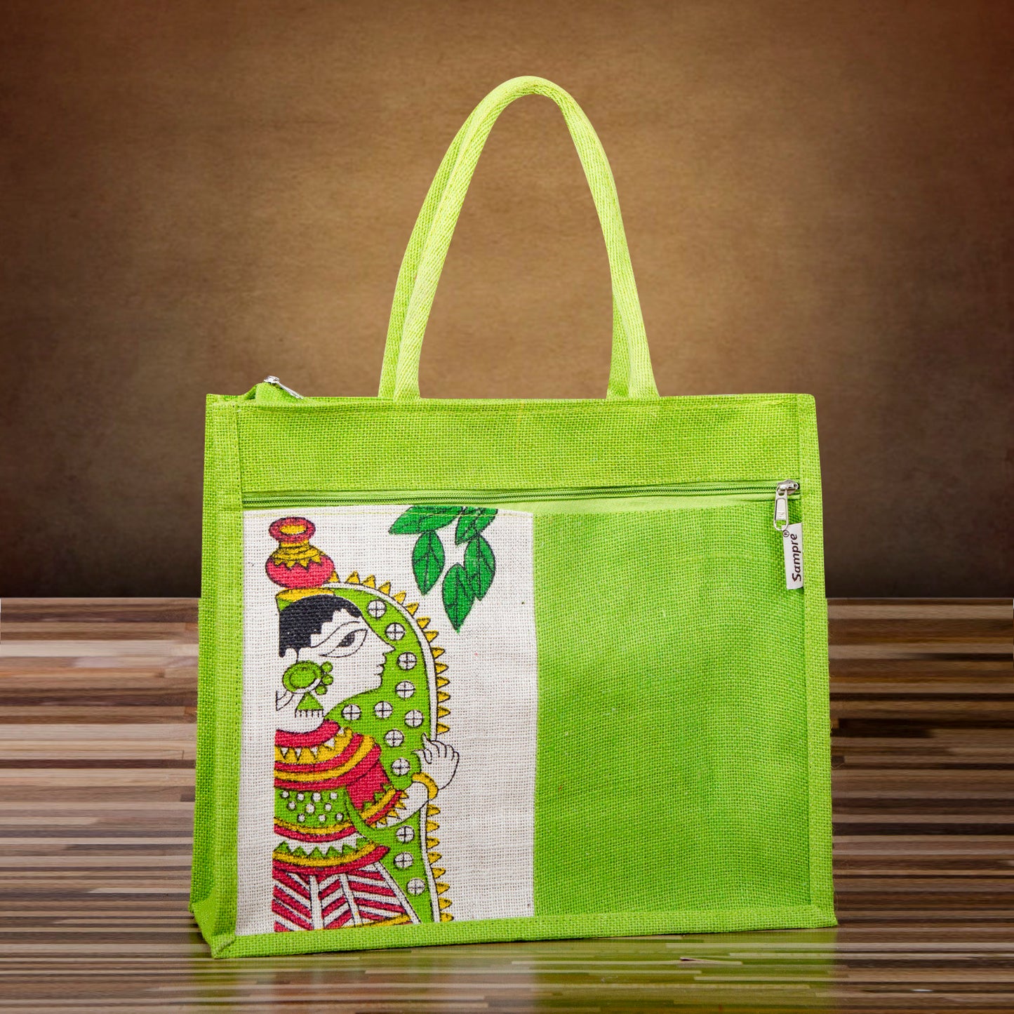 Goddess Durga Print Jute Lunch/Gift Bag