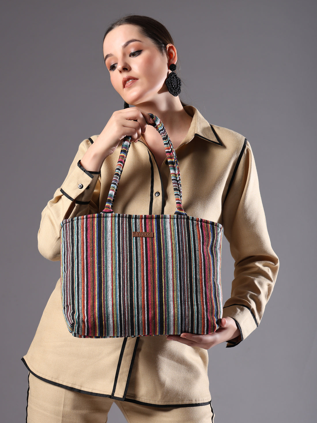 Ensac Women’s Tote Bag | Fringe Style, Lightweight Feel & Must-Have Travel Pick TOTE-MULTISTRIPE-SMALL