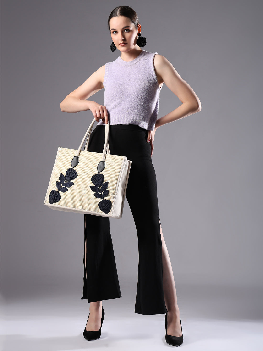 ENSAC Cotton Canvas Beige Tote bag for women & Girls