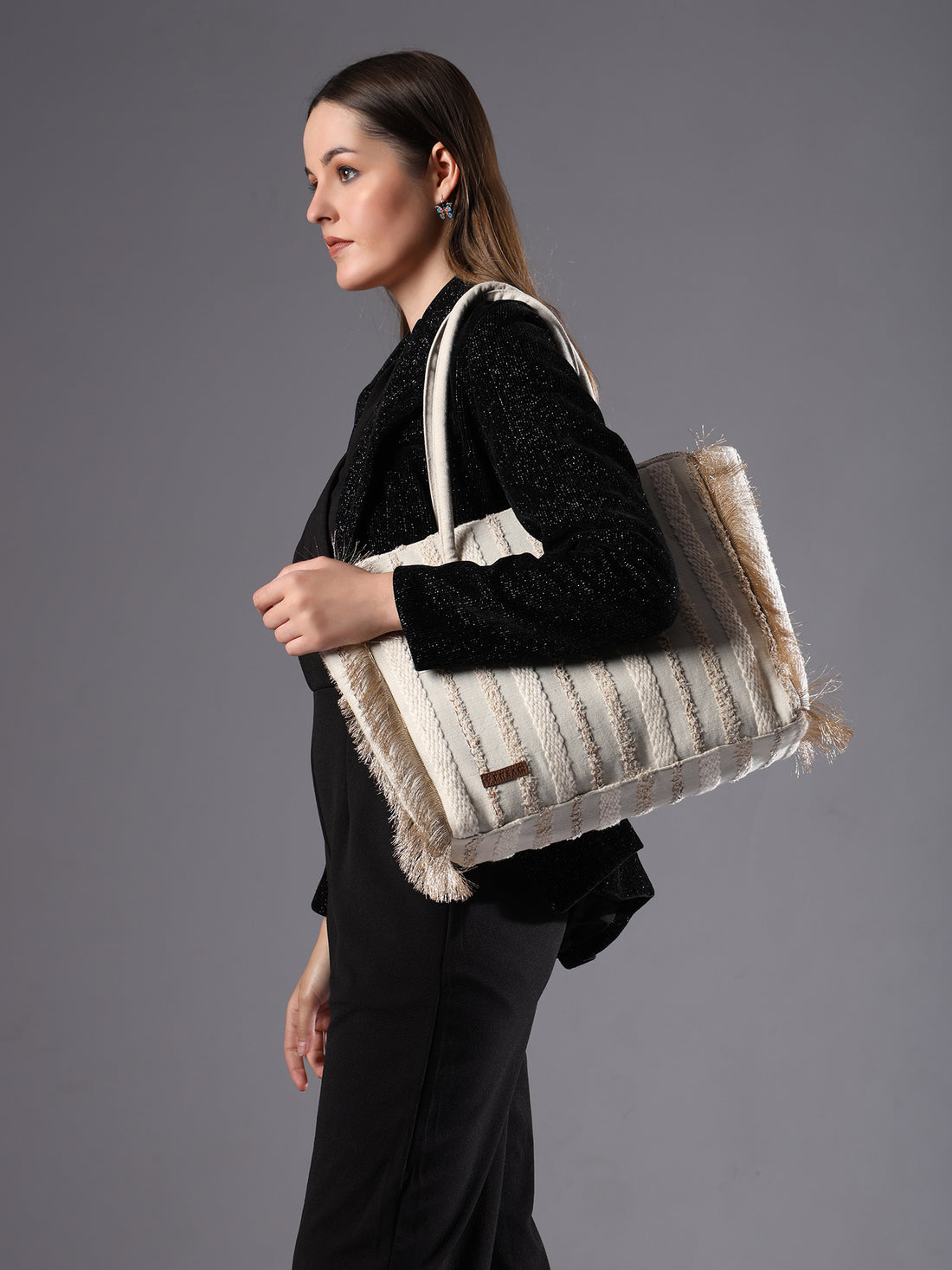 ENSAC 100% Cotton Canvas Beige Tote for women