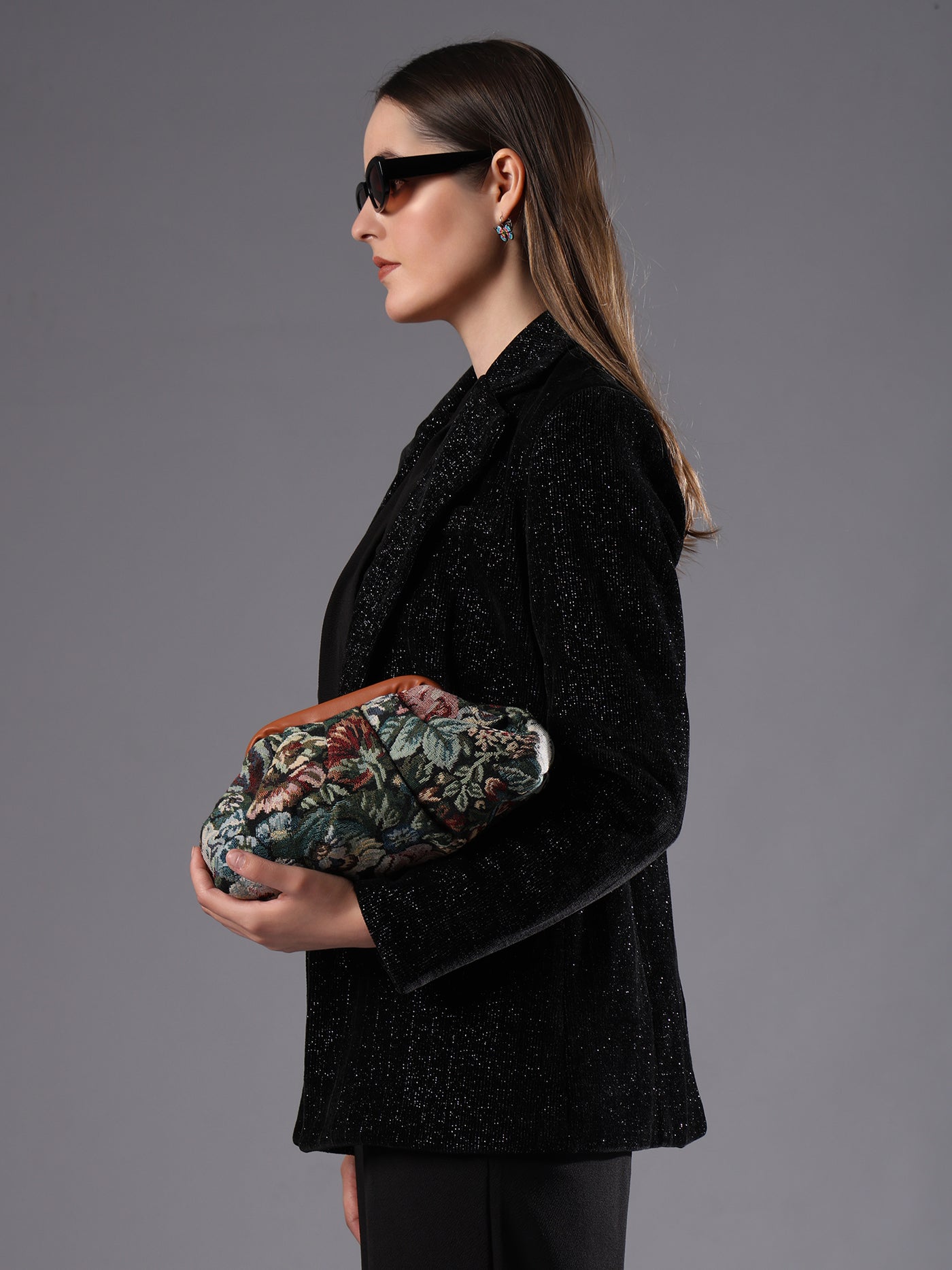 ENSAC Women's Pleated Clutch Bag | Handbag in Textured Synthetic Fabric – Stylish Party Purse