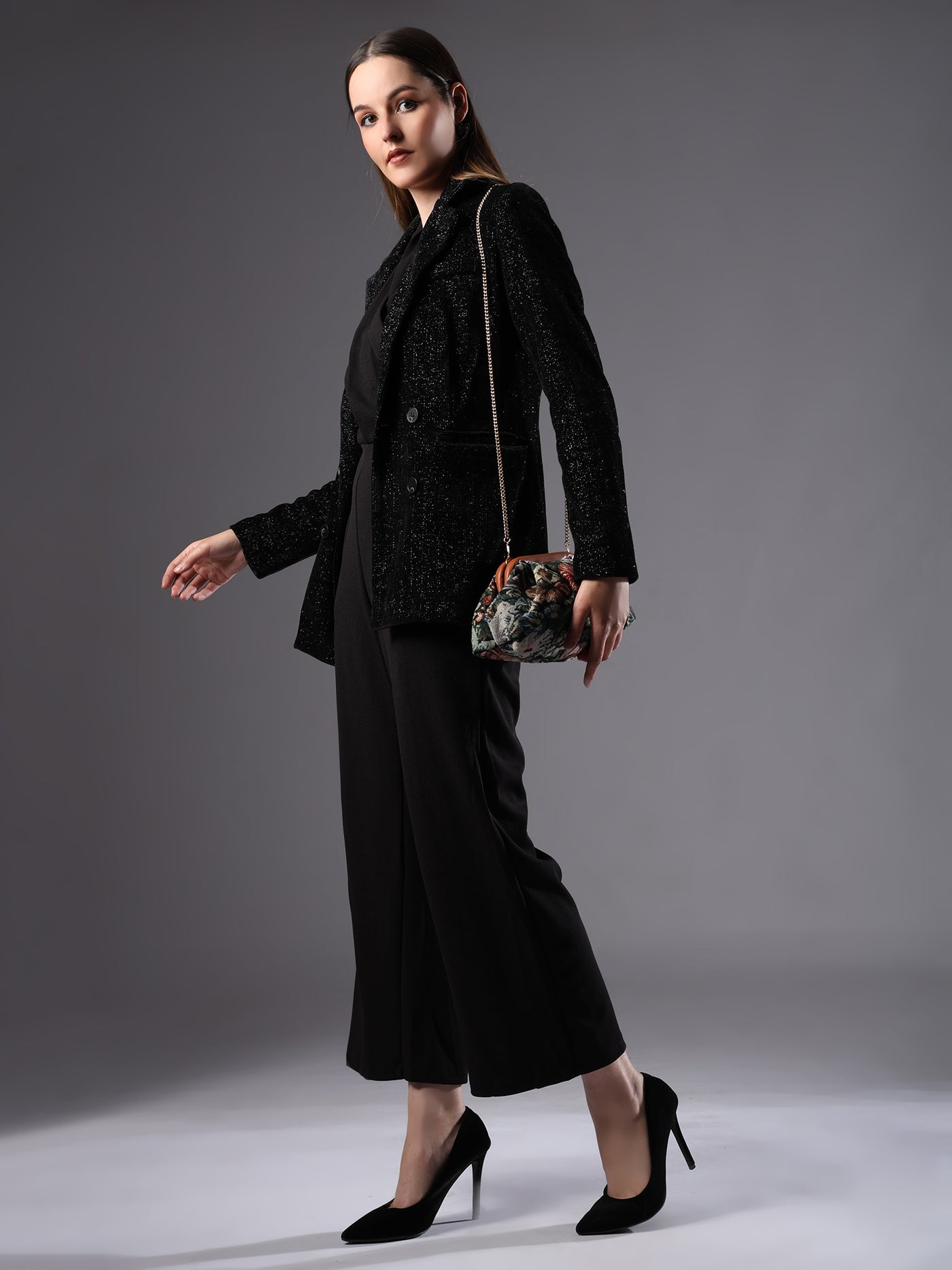 ENSAC Women's Pleated Clutch Bag | Handbag in Textured Synthetic Fabric – Stylish Party Purse