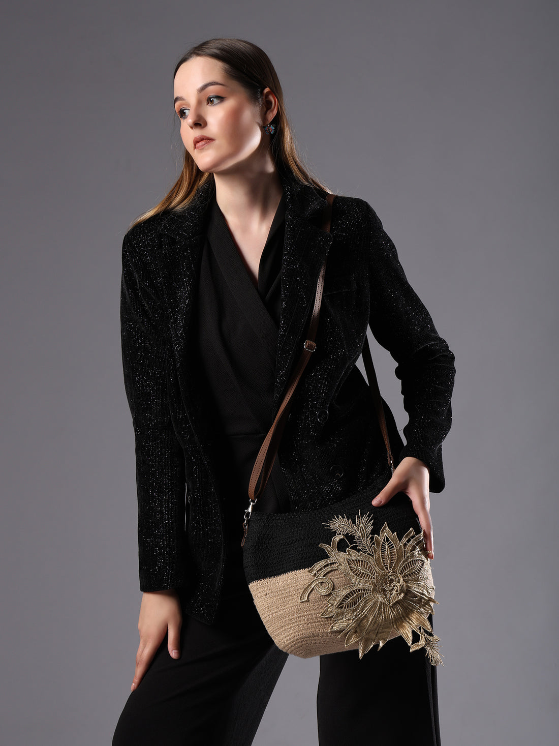 Beige Sling Bag Women's Premium Juterope