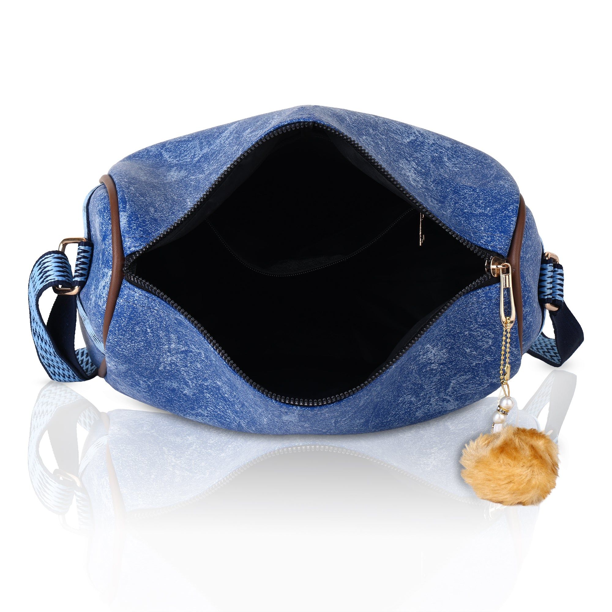 ENSAC Women's Textured Barrel Sling Bag | Compact Crossbody Purse with Adjustable Strap | Everyday Casual Shoulder Bag ensacworld