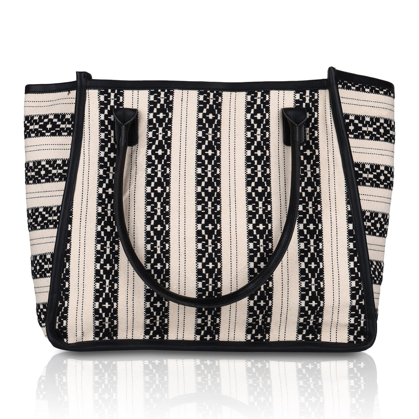 Women's Striped Tote Bag | Large Everyday Shoulder Handbag for Work, Travel & Shopping ensacworld