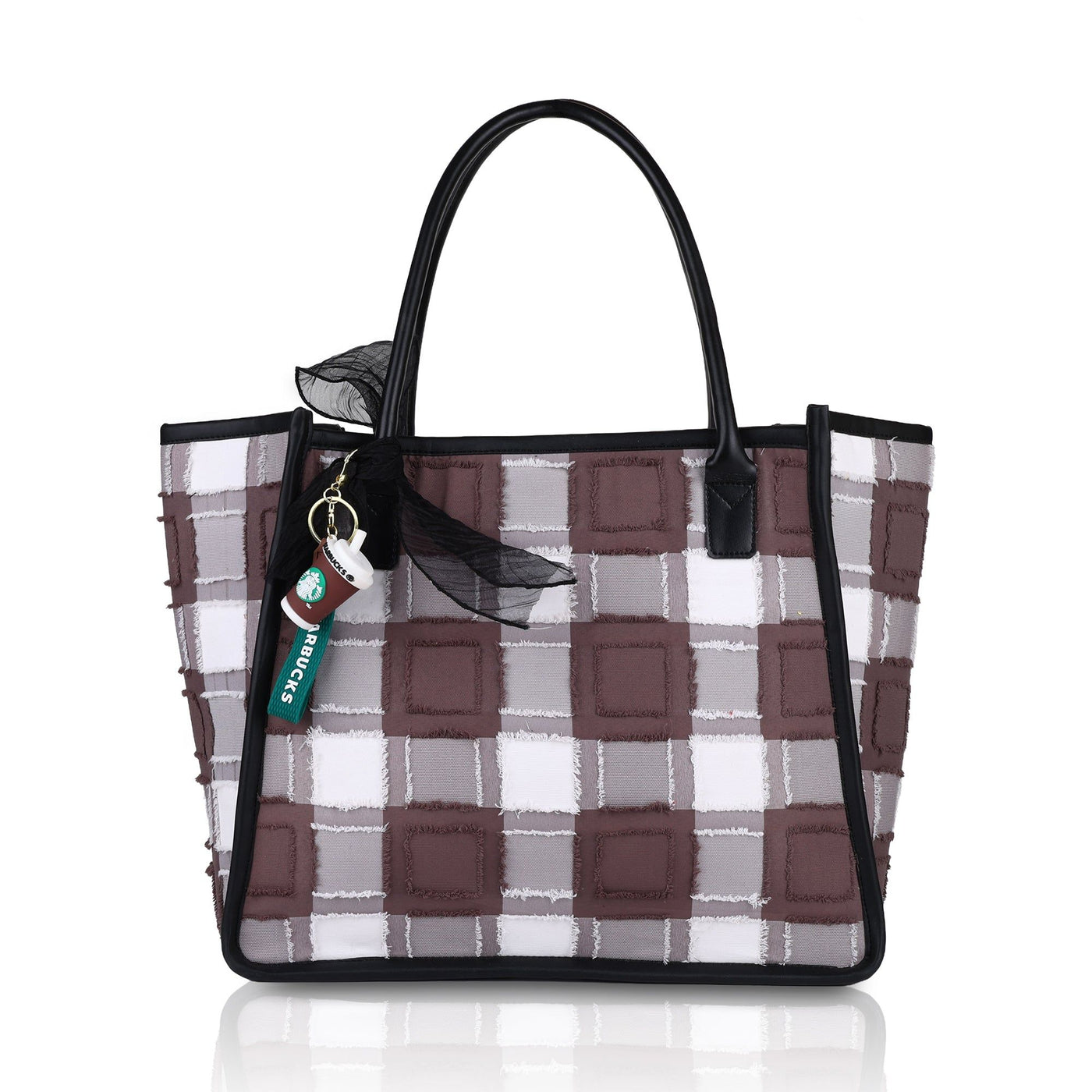 Women's Striped Tote Bag | Large Everyday Shoulder Handbag for Work, Travel & Shopping ensacworld