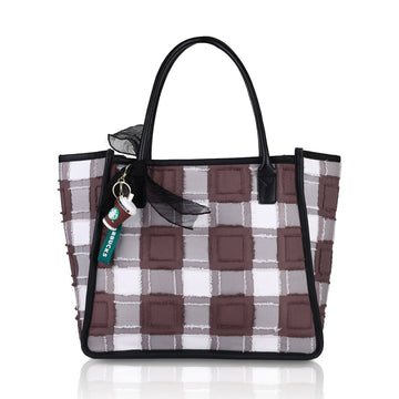 Women's Striped Tote Bag | Large Everyday Shoulder Handbag for Work, Travel & Shopping ensacworld