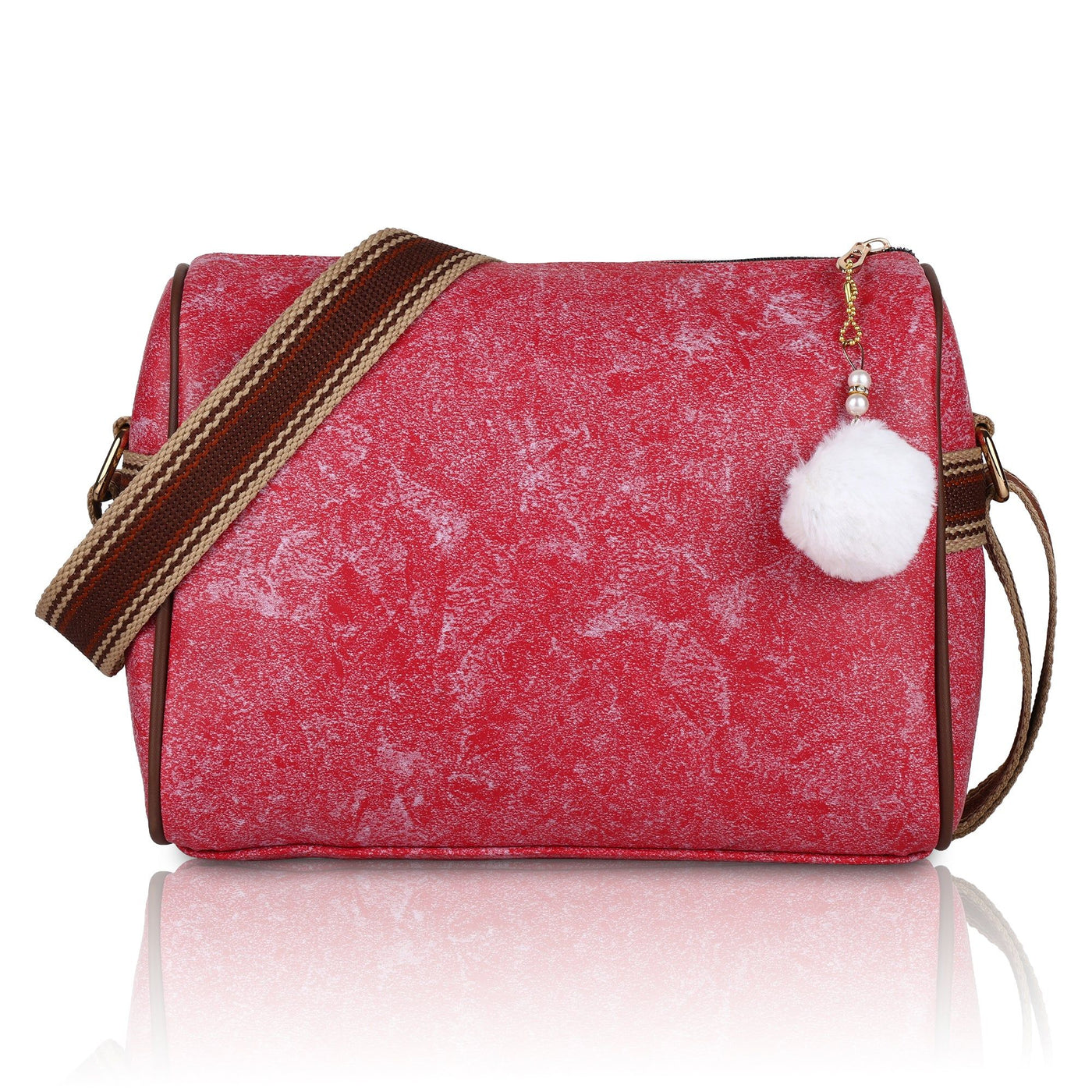 ENSAC Women's Textured Barrel Sling Bag | Compact Crossbody Purse with Adjustable Strap | Everyday Casual Shoulder Bag ensacworld