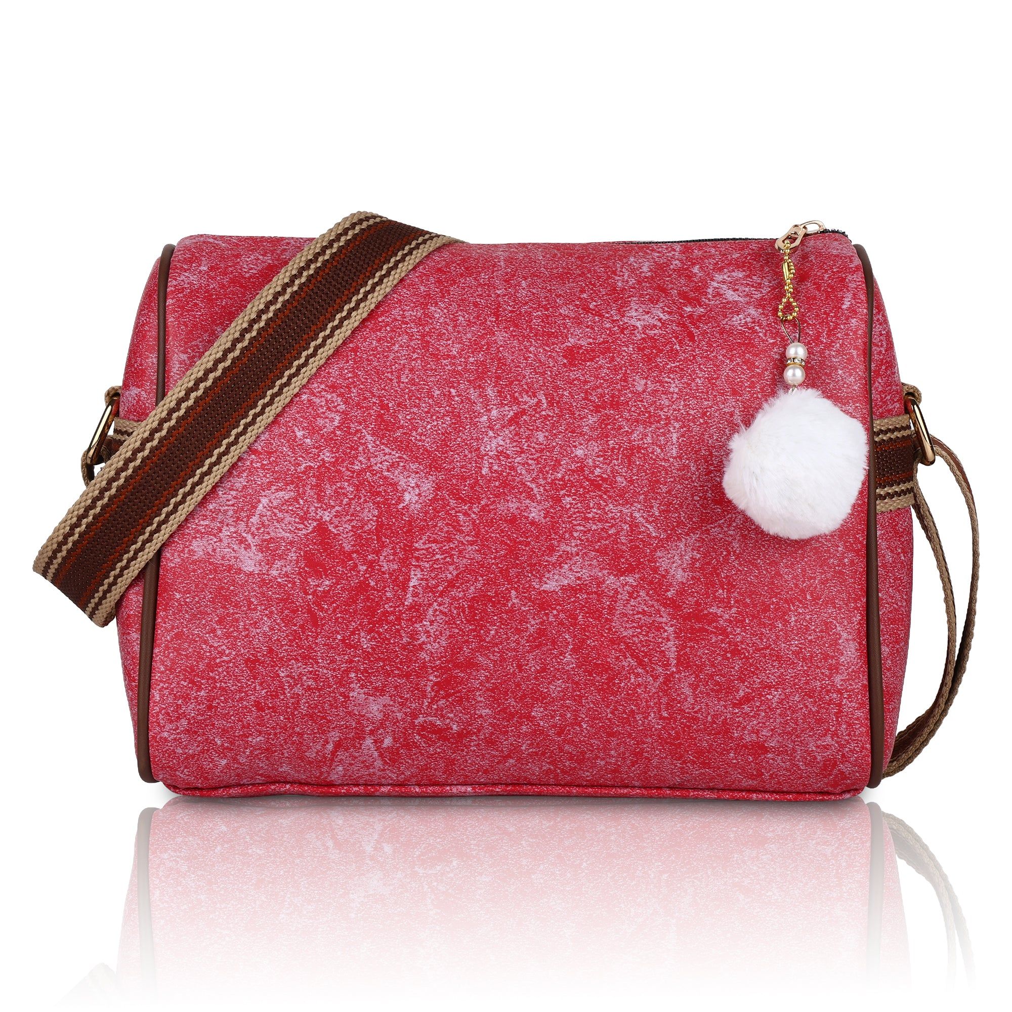 ENSAC Women's Textured Barrel Sling Bag | Compact Crossbody Purse with Adjustable Strap | Everyday Casual Shoulder Bag ensacworld