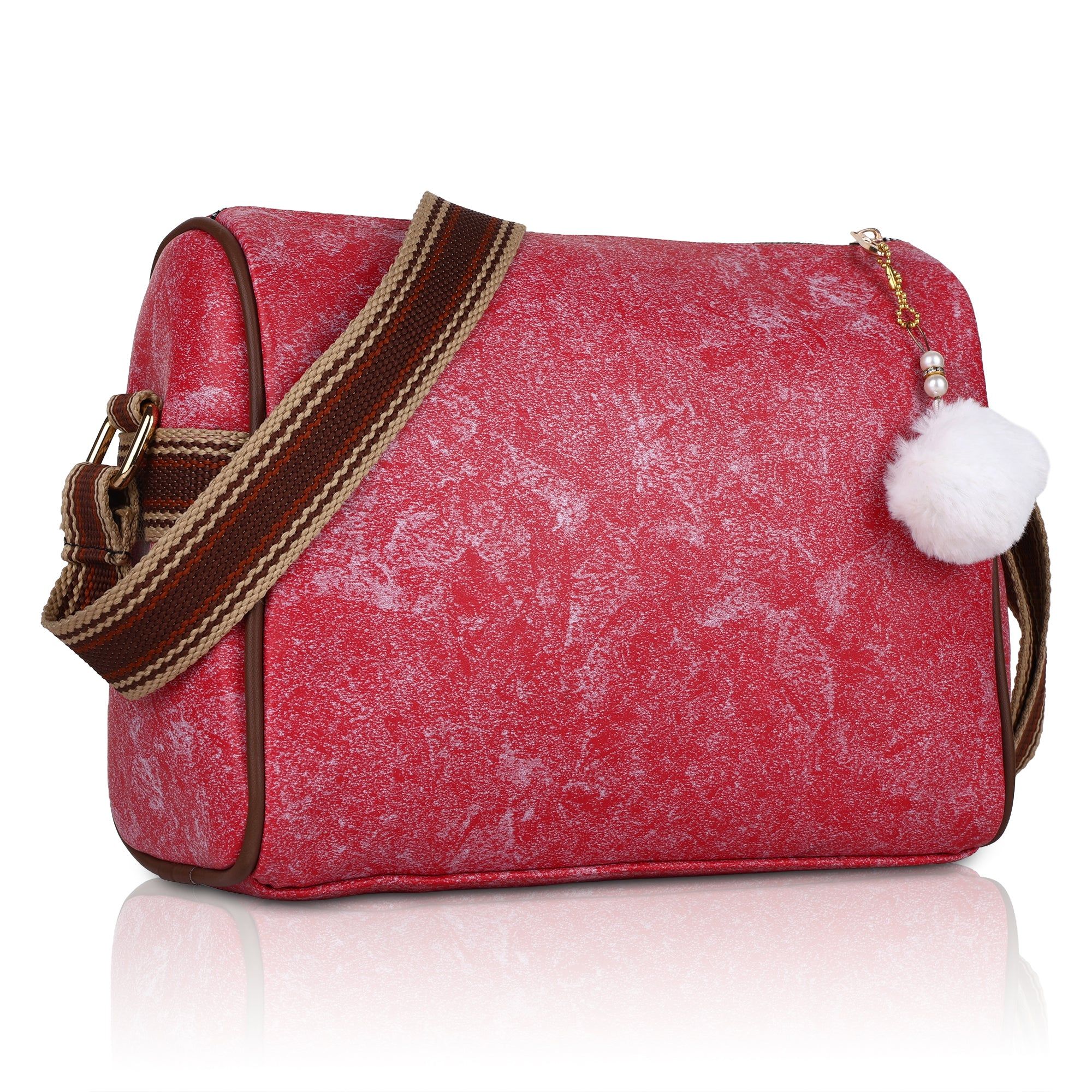 ENSAC Women's Textured Barrel Sling Bag | Compact Crossbody Purse with Adjustable Strap | Everyday Casual Shoulder Bag ensacworld