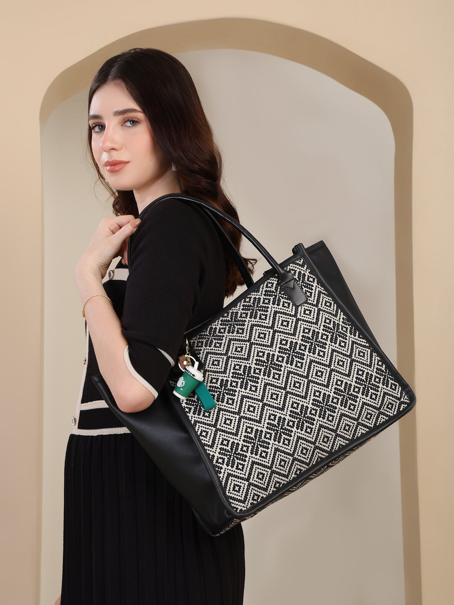 Women's Printed Tote Bag | Large Shoulder Handbag for Work, Travel & Everyday Use ensacworld