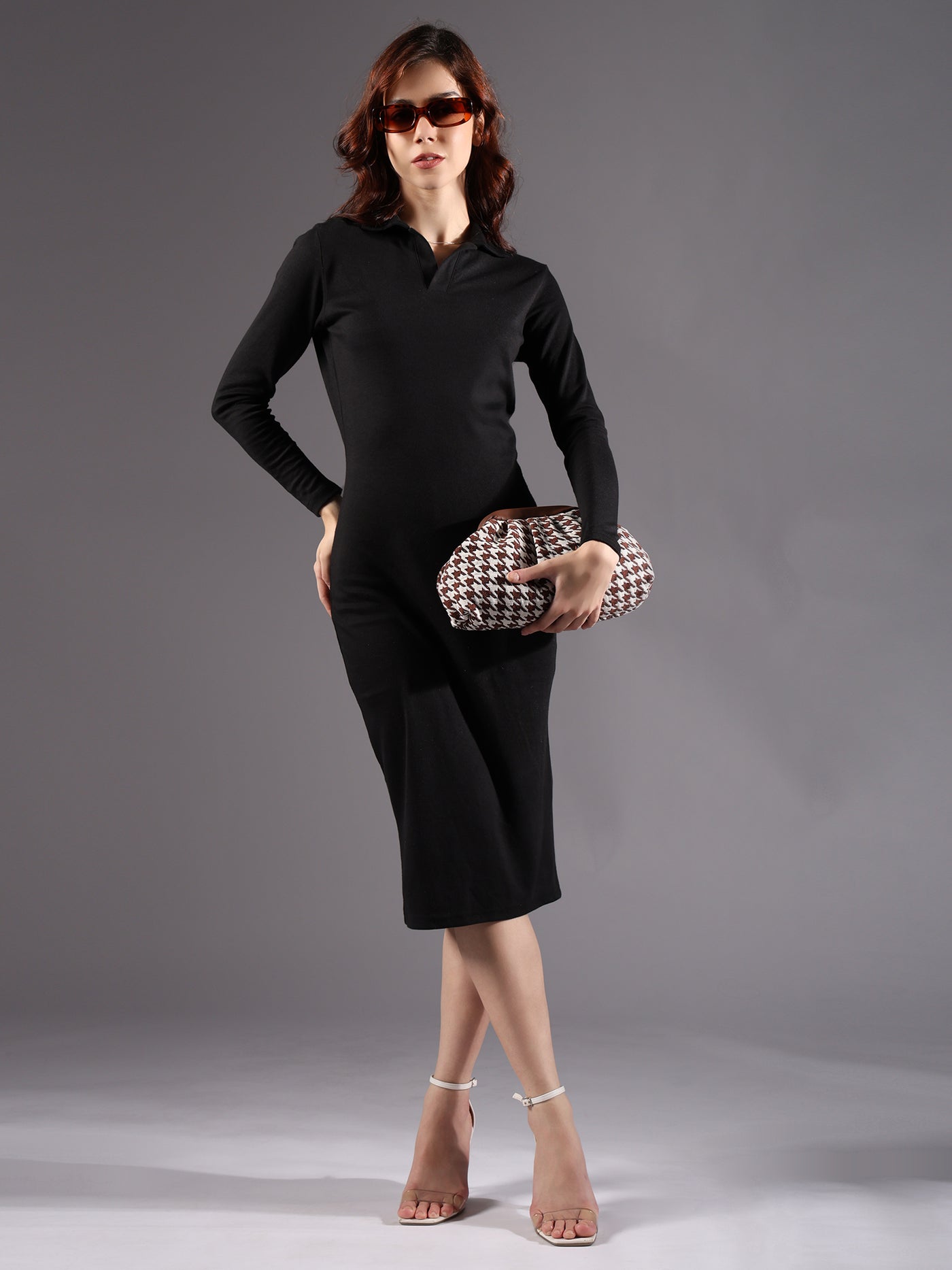 ENSAC Women's Pleated Clutch Bag | Handbag in Textured Synthetic Fabric – Stylish Party Purse