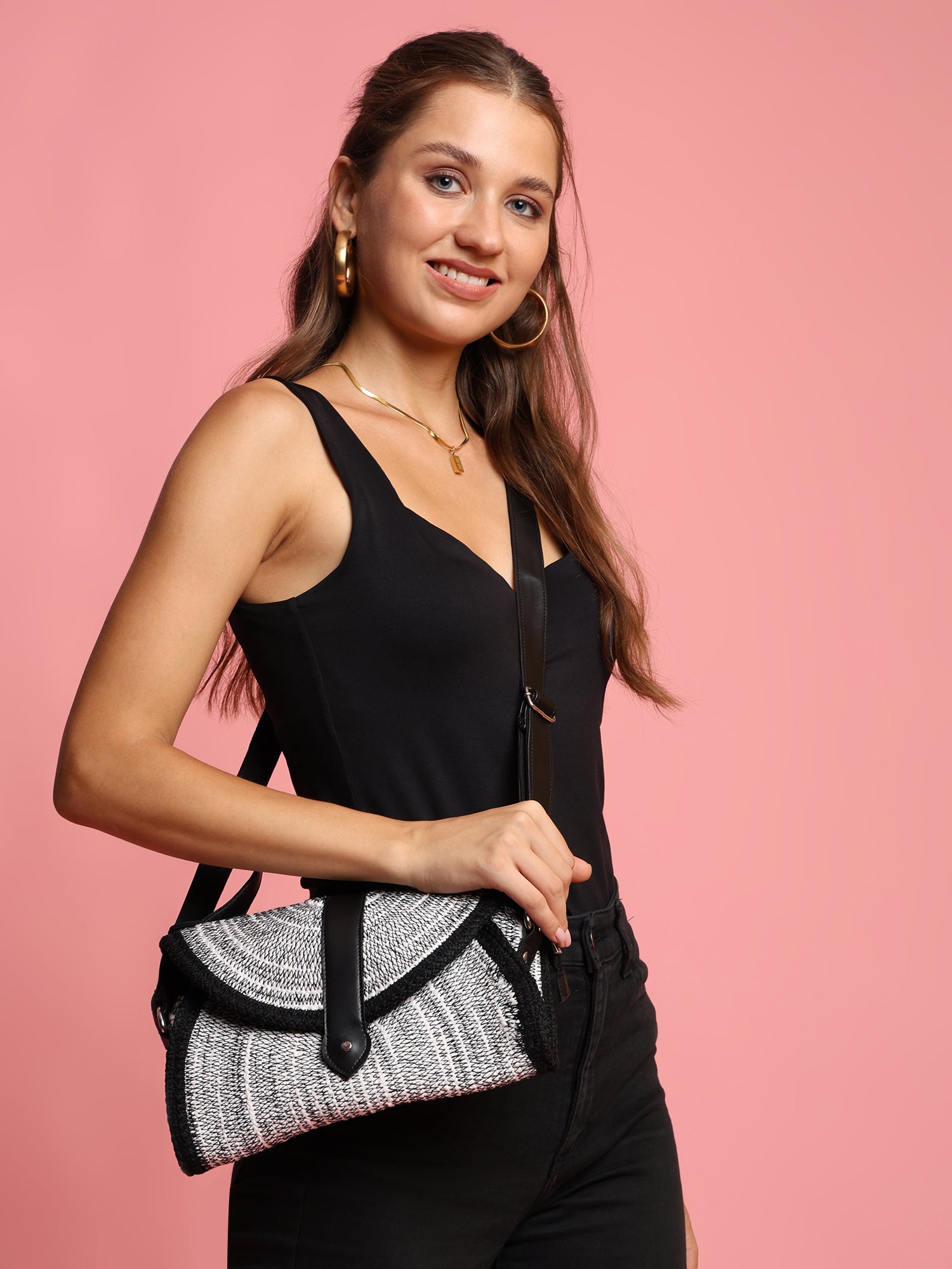 ENSAC Women Black Sling Bag