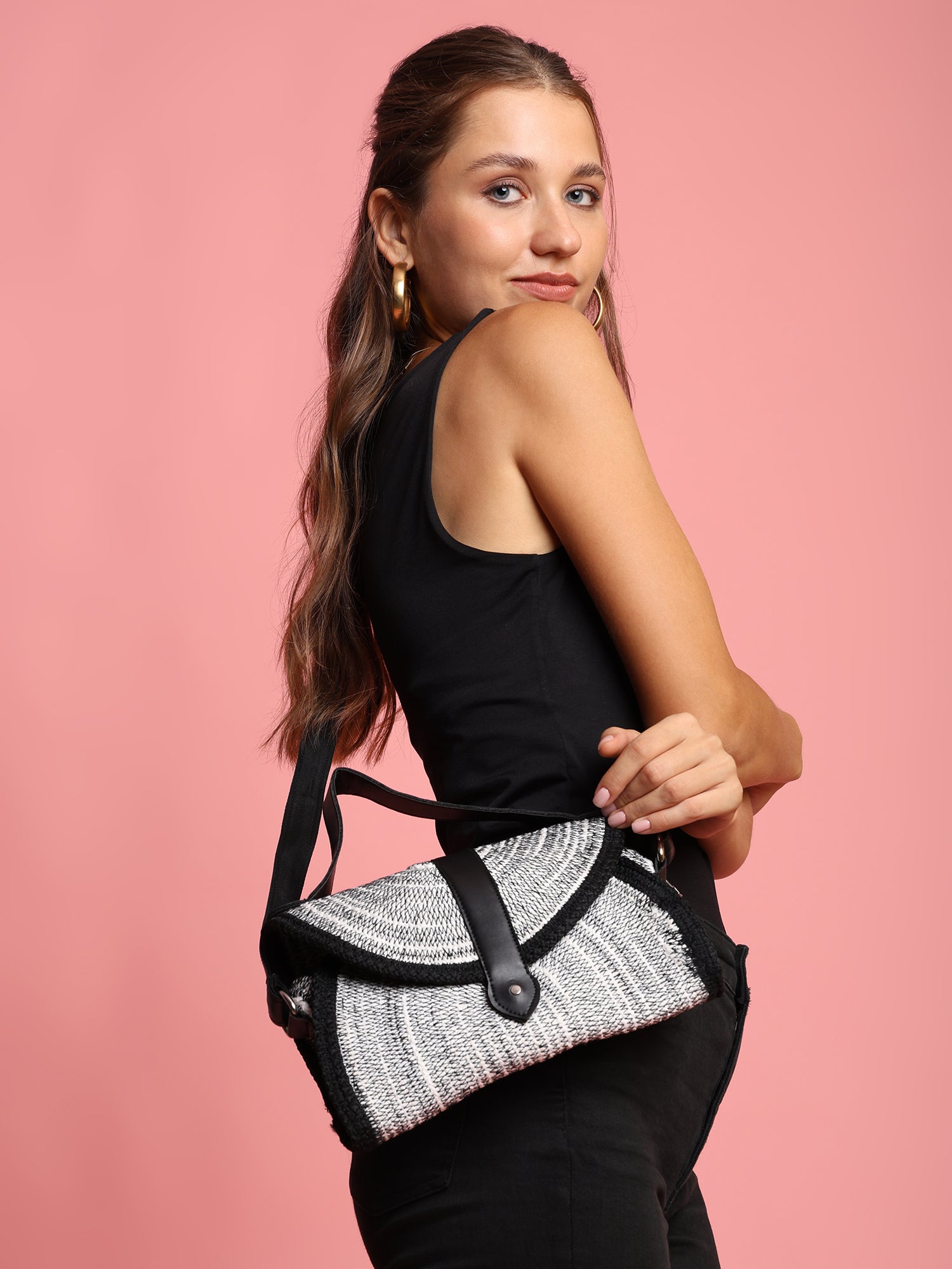 ENSAC Women Black Sling Bag