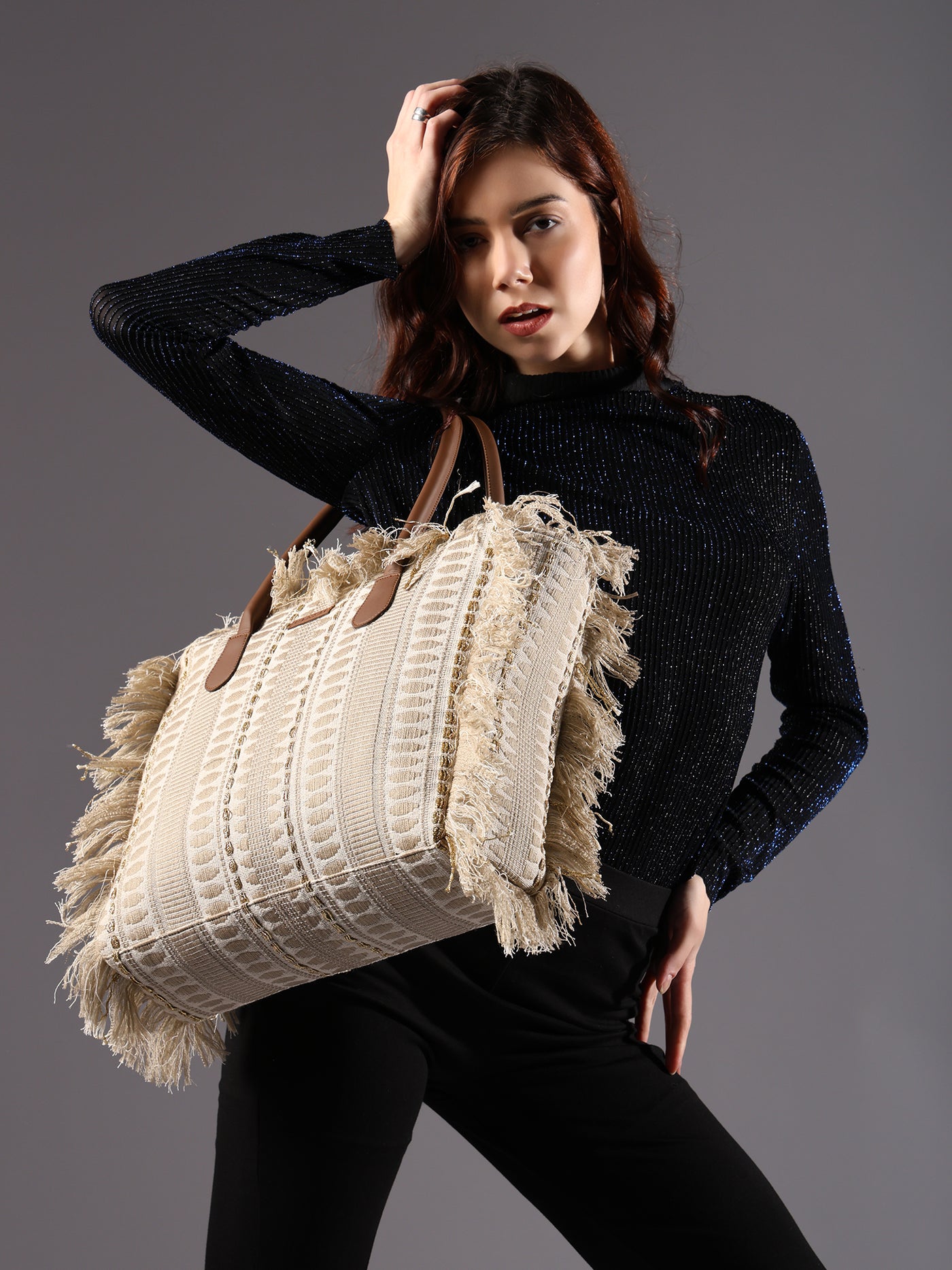 Ensac Women’s Premium Jacquard Fabric Bag | Easy to Carry & Everyday Use TOTE-BAG