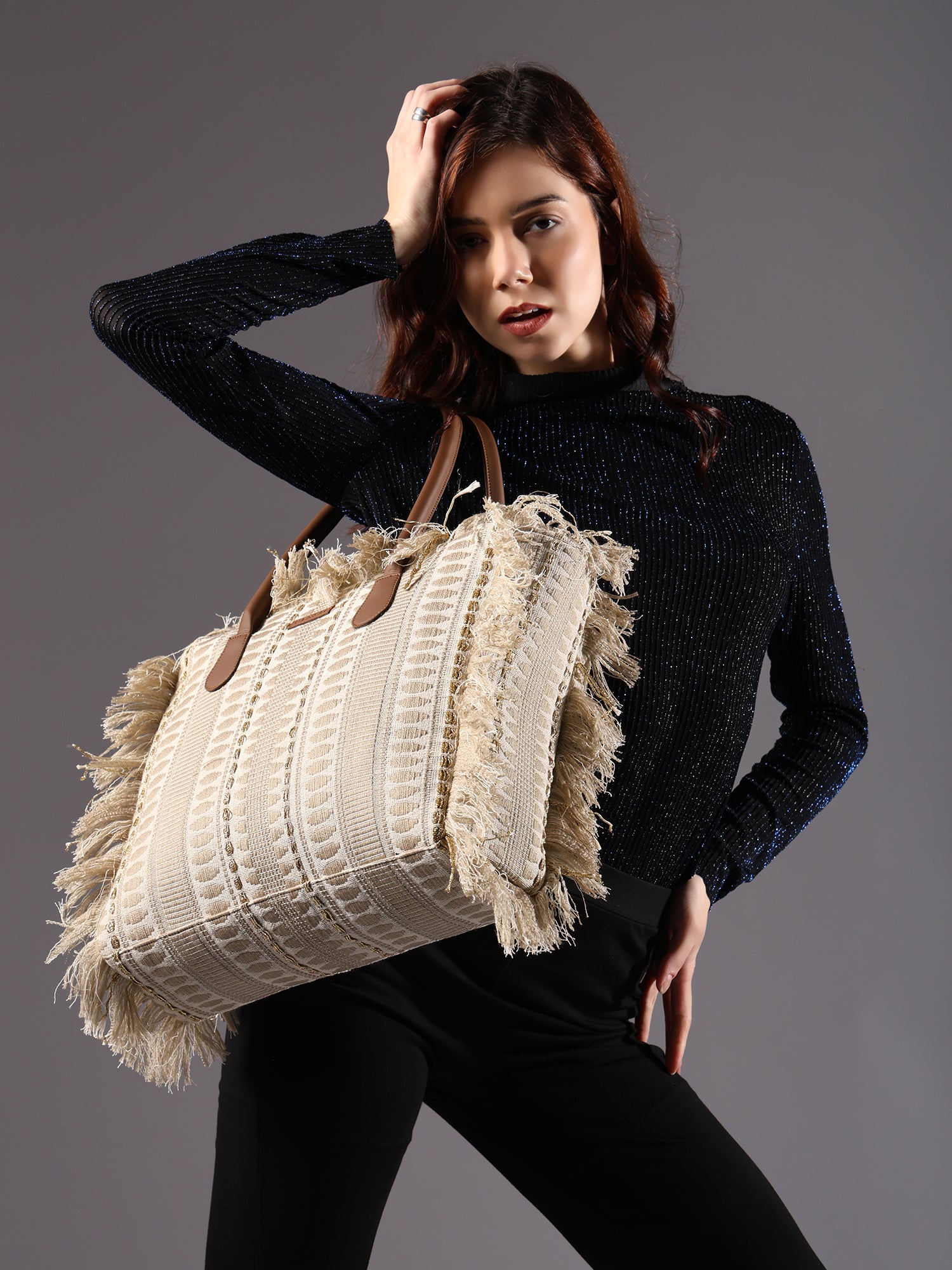 Ensac Women’s Premium Jacquard Fabric Bag | Easy to Carry & Everyday Use TOTE-BAG