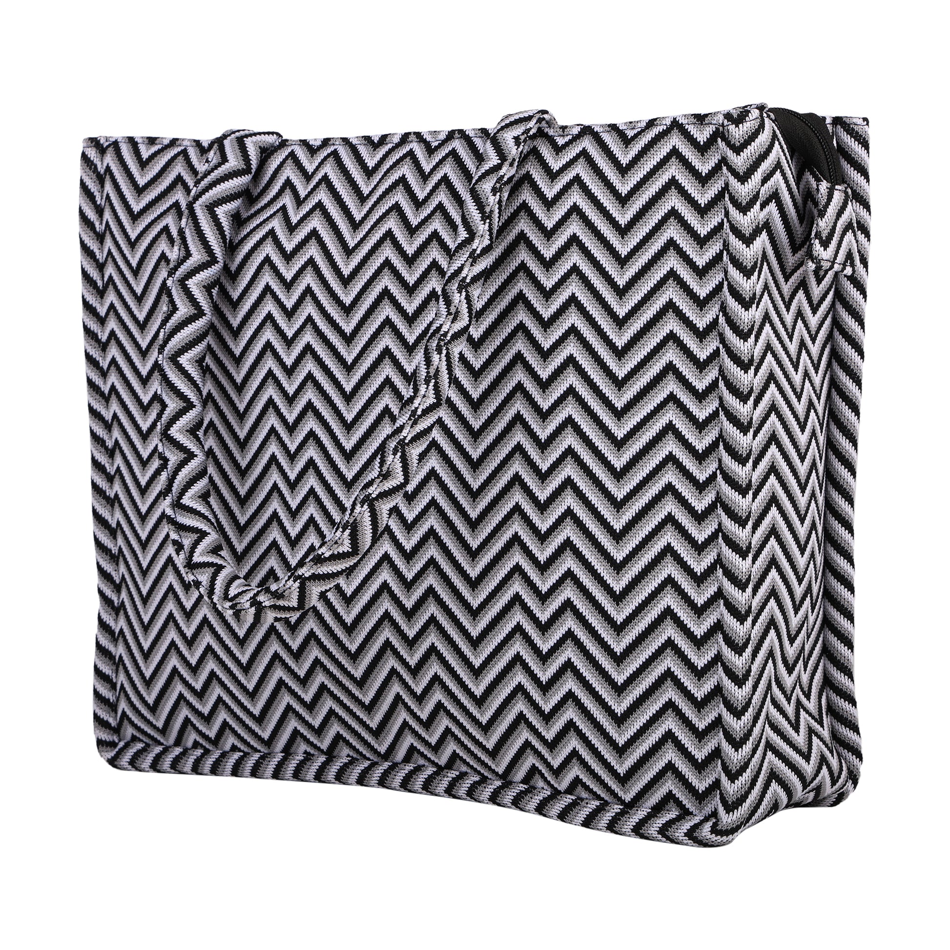 Ensac Women’s & Girls Jacquard Bag | Jacquard Pattern, Lightweight & Modern Design TOTE-BIG-ZIGZAG-BLK