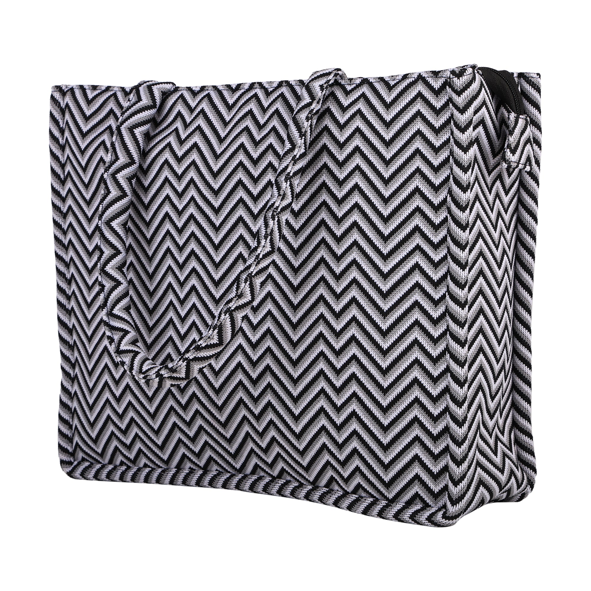 Ensac Women’s & Girls Jacquard Bag | Jacquard Pattern, Lightweight & Modern Design TOTE-BIG-ZIGZAG-BLK