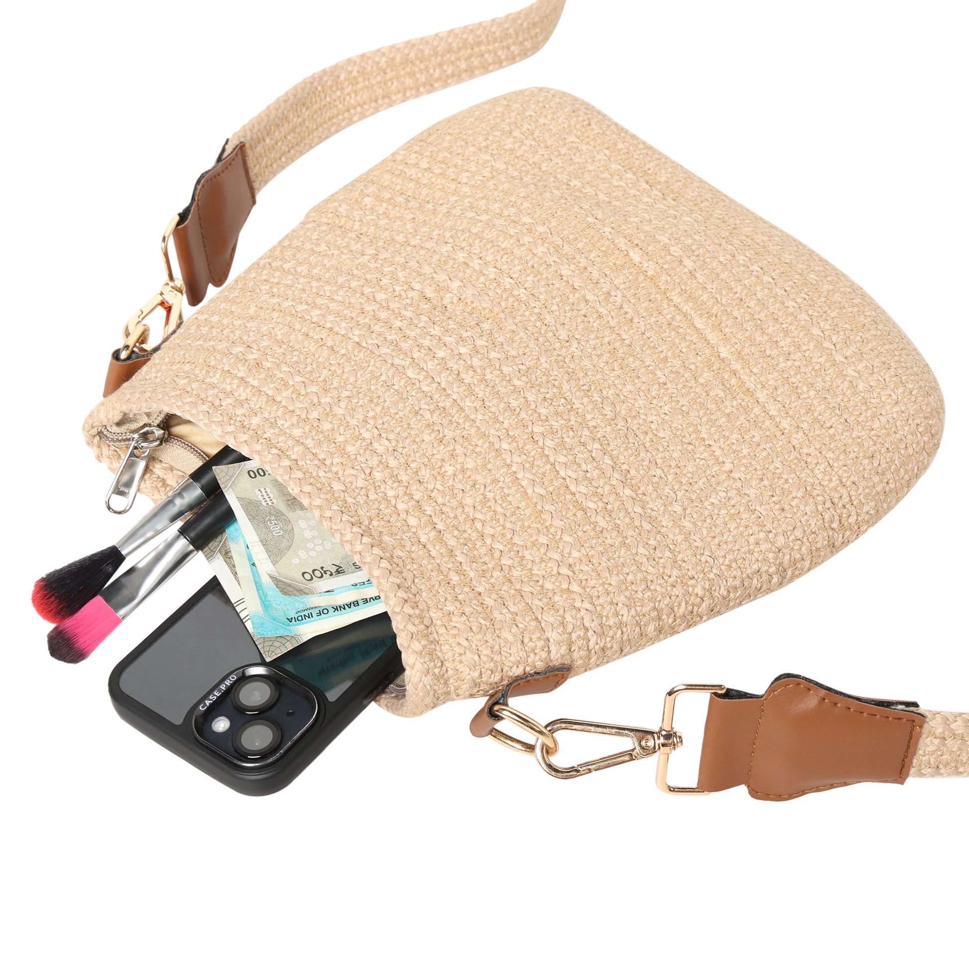 Beige Premium Women's Juterope Sling Bag